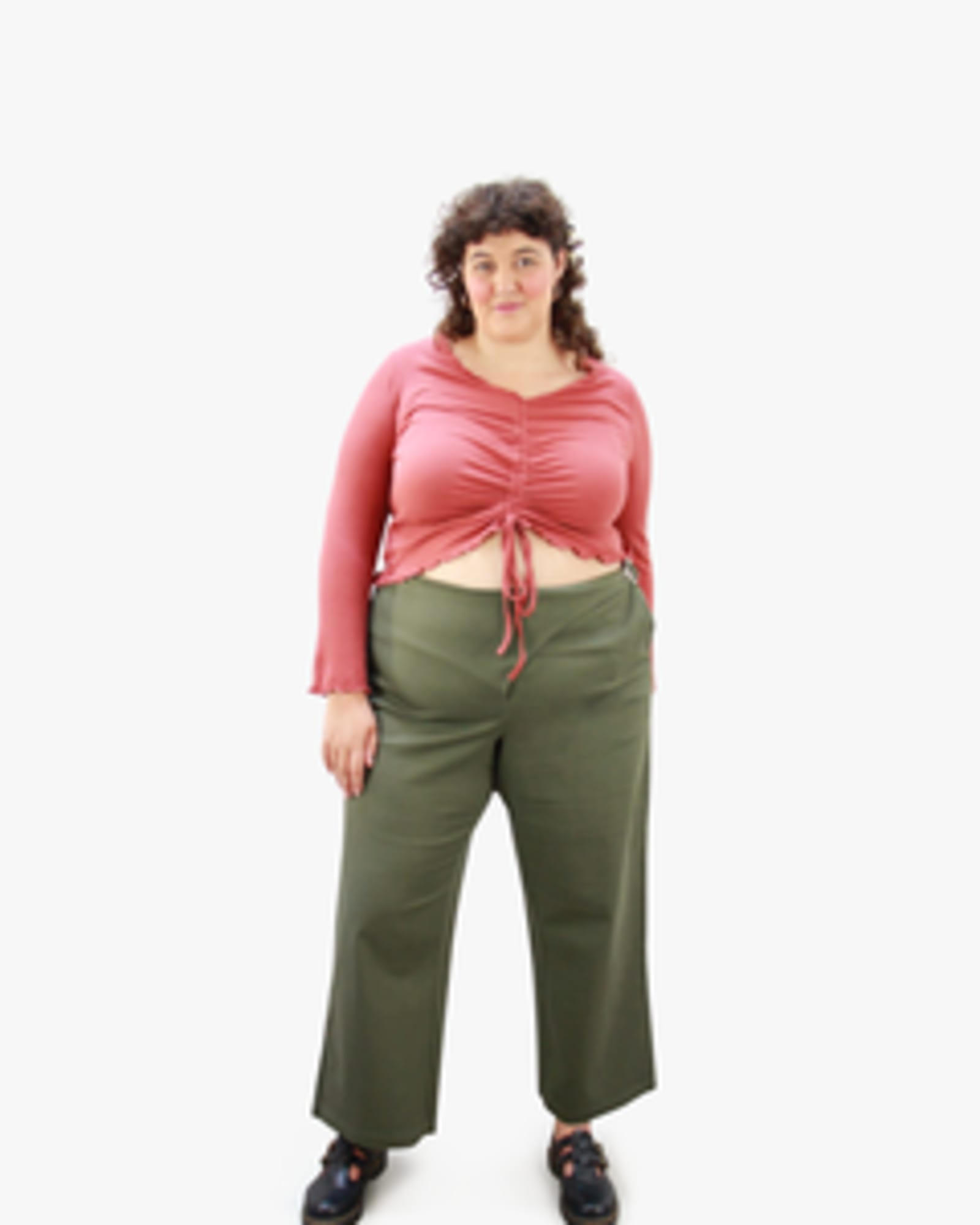 Elegant Solid Wide Leg Mint Green Plus Size Pants (Women's