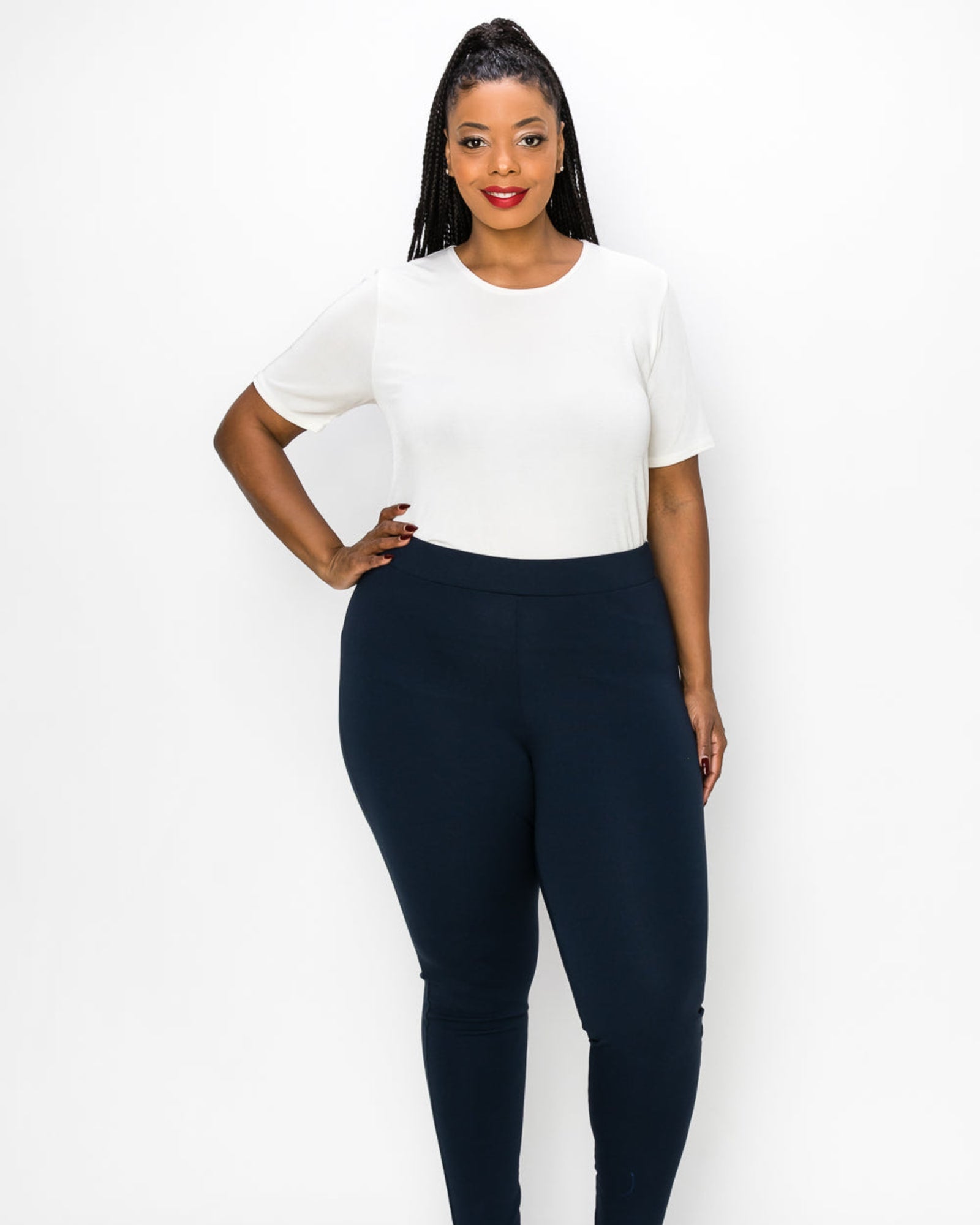 Shop Plus Size Lantern Bamboo Ponte Pant in Black