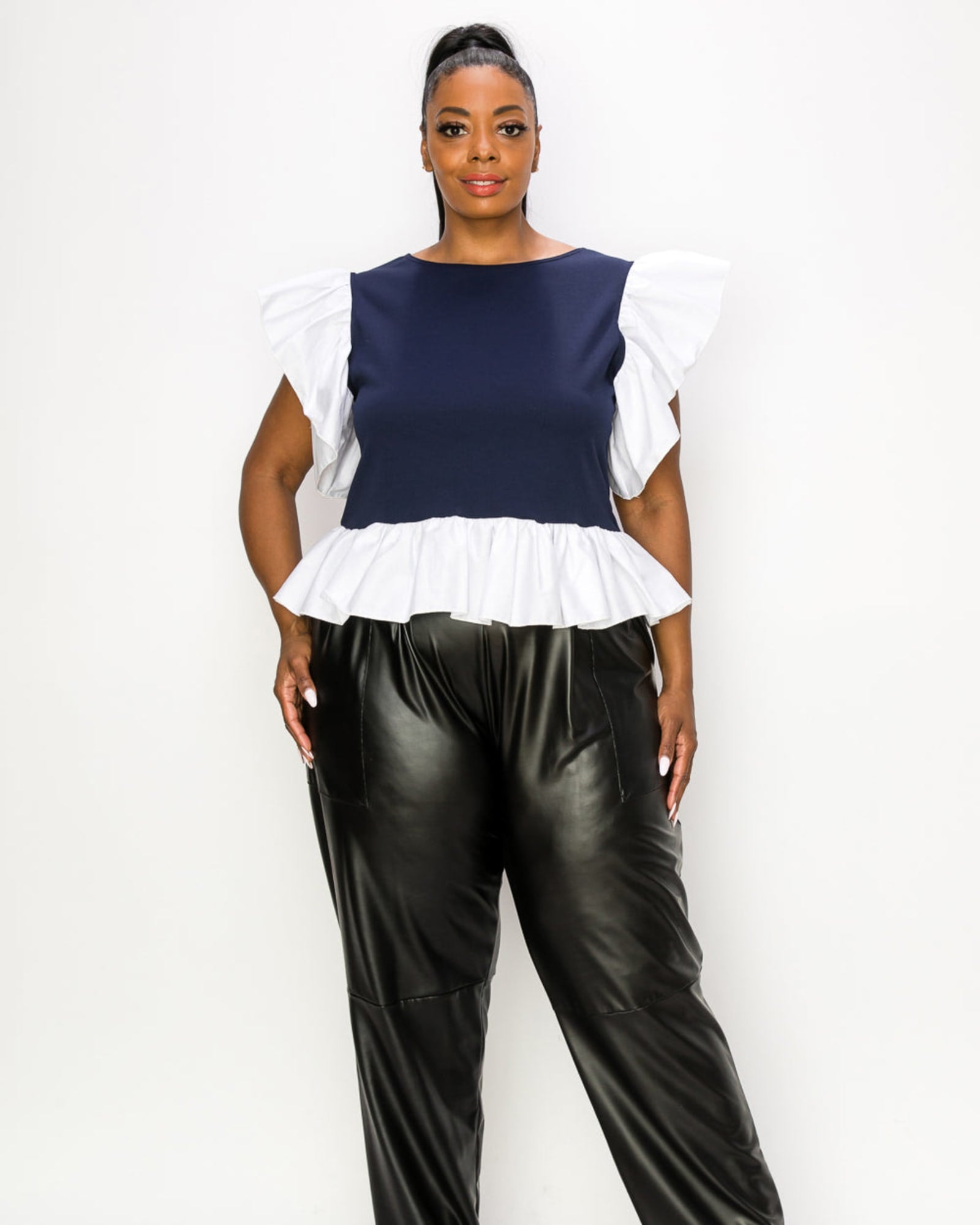 Plus Size Wrap Peplum Top