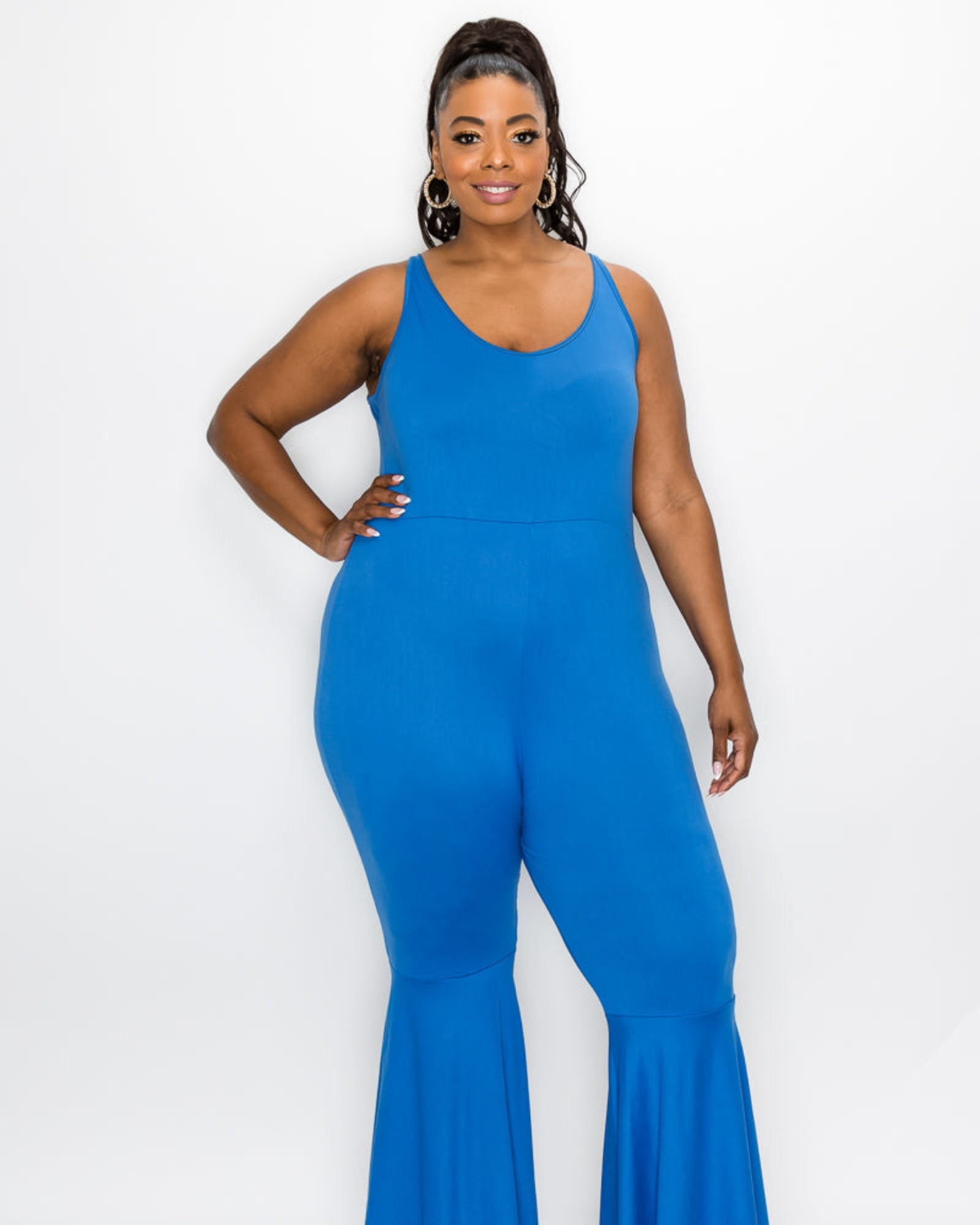 Josie Flared Leg Jumpsuit | Cobalt