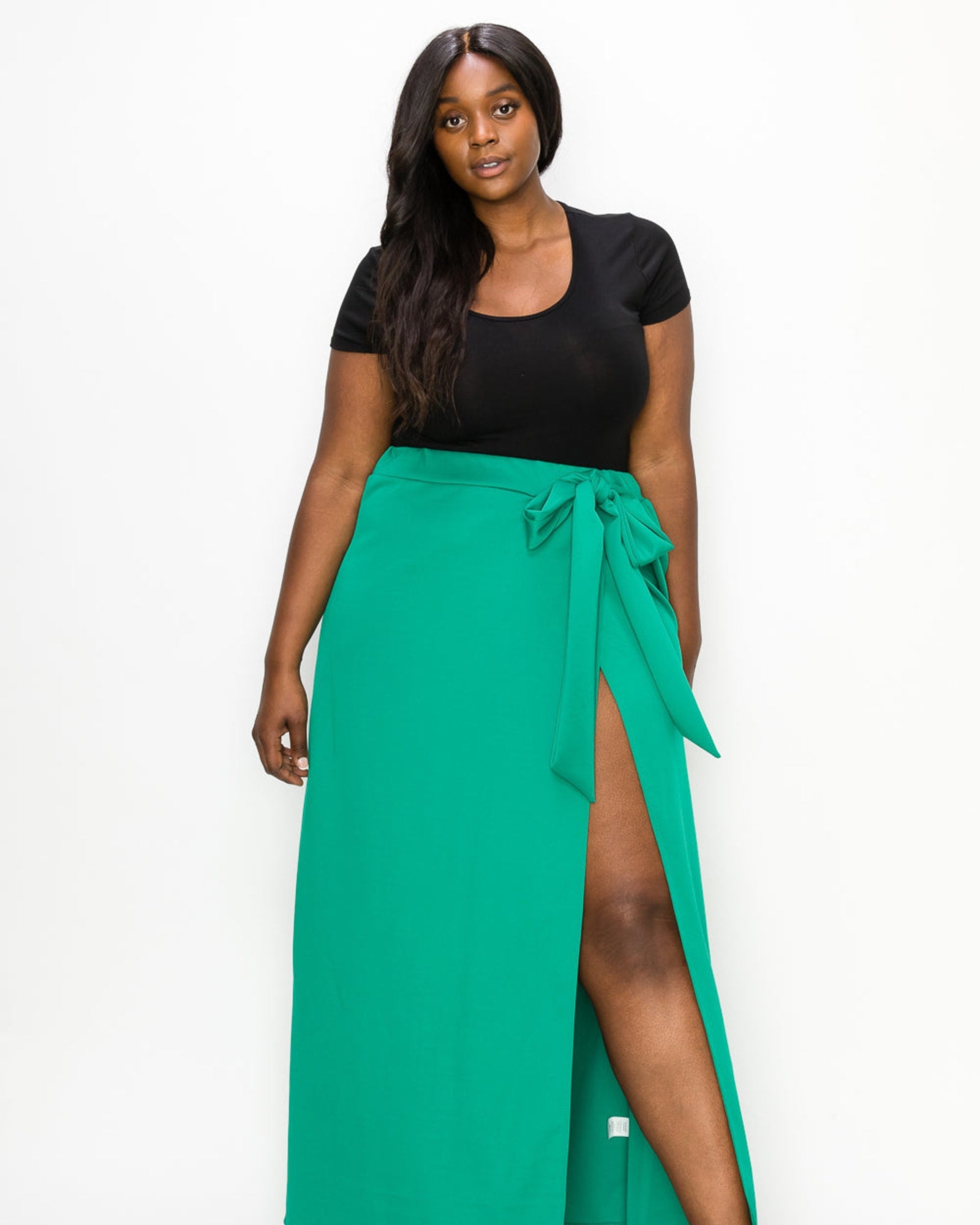 Kelsey Wrap Maxi Skirt | Emerald