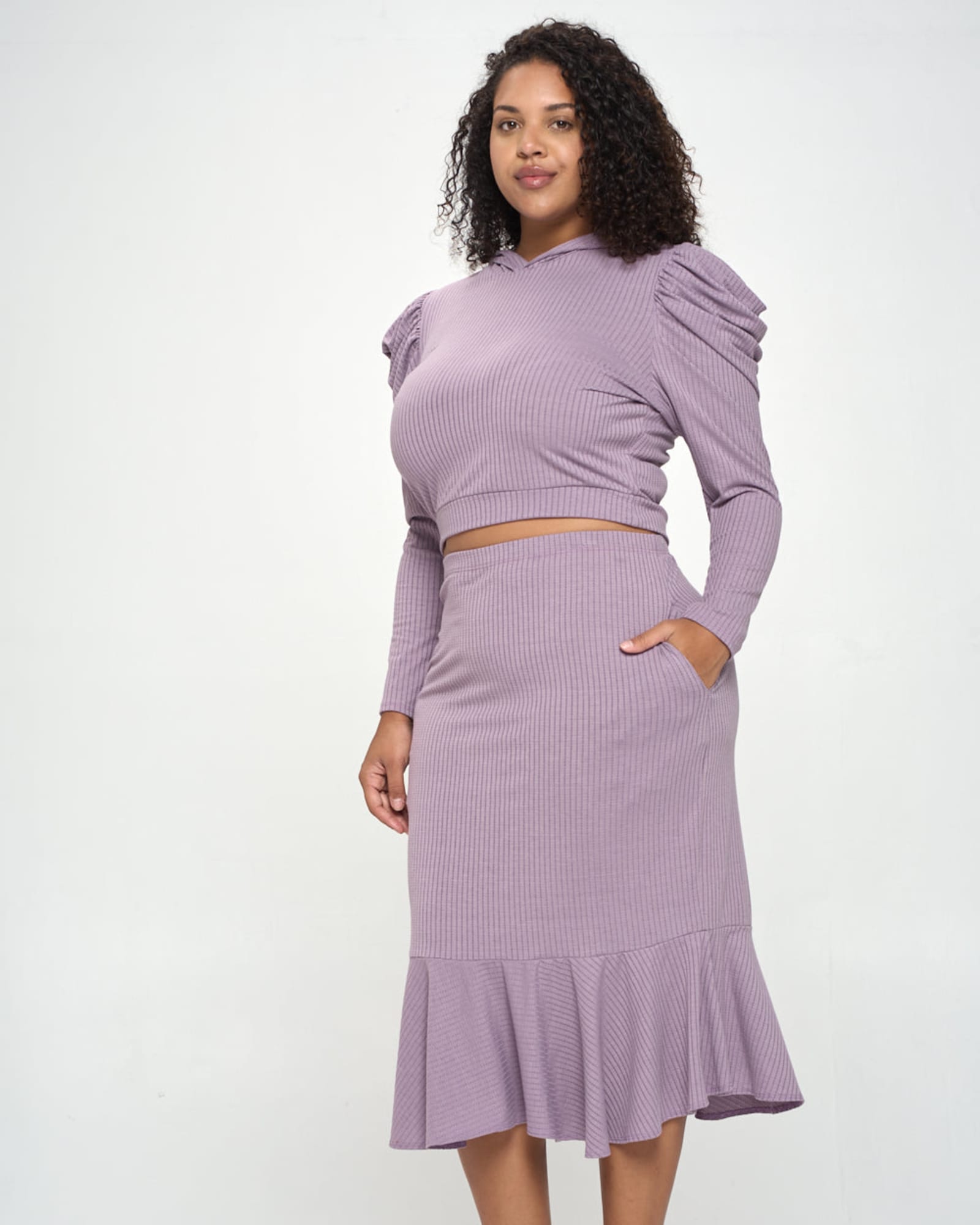 Carmen Top and Skirt Set | Purple Ash