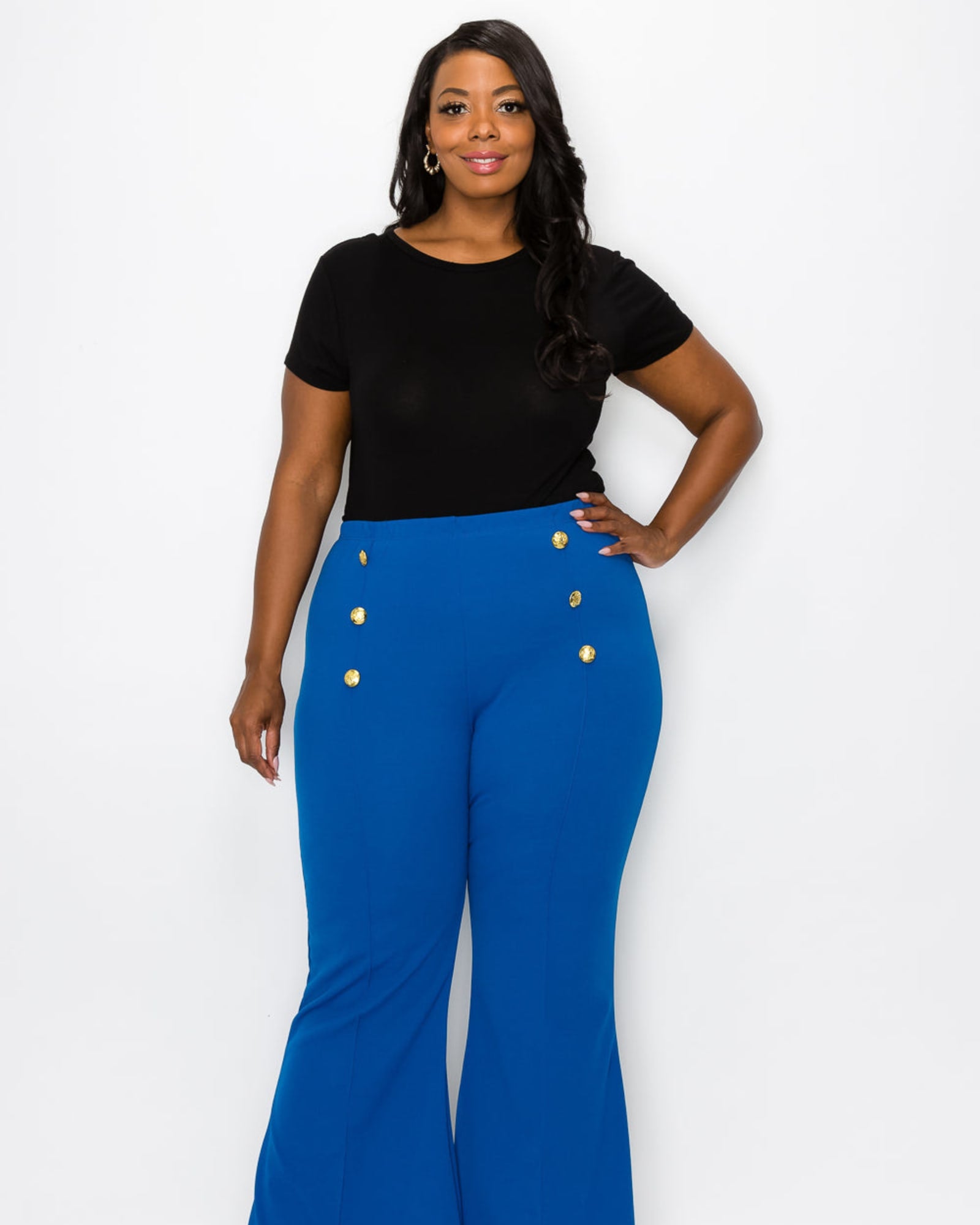 Ruth High Waisted Flare Pants | Classic Blue