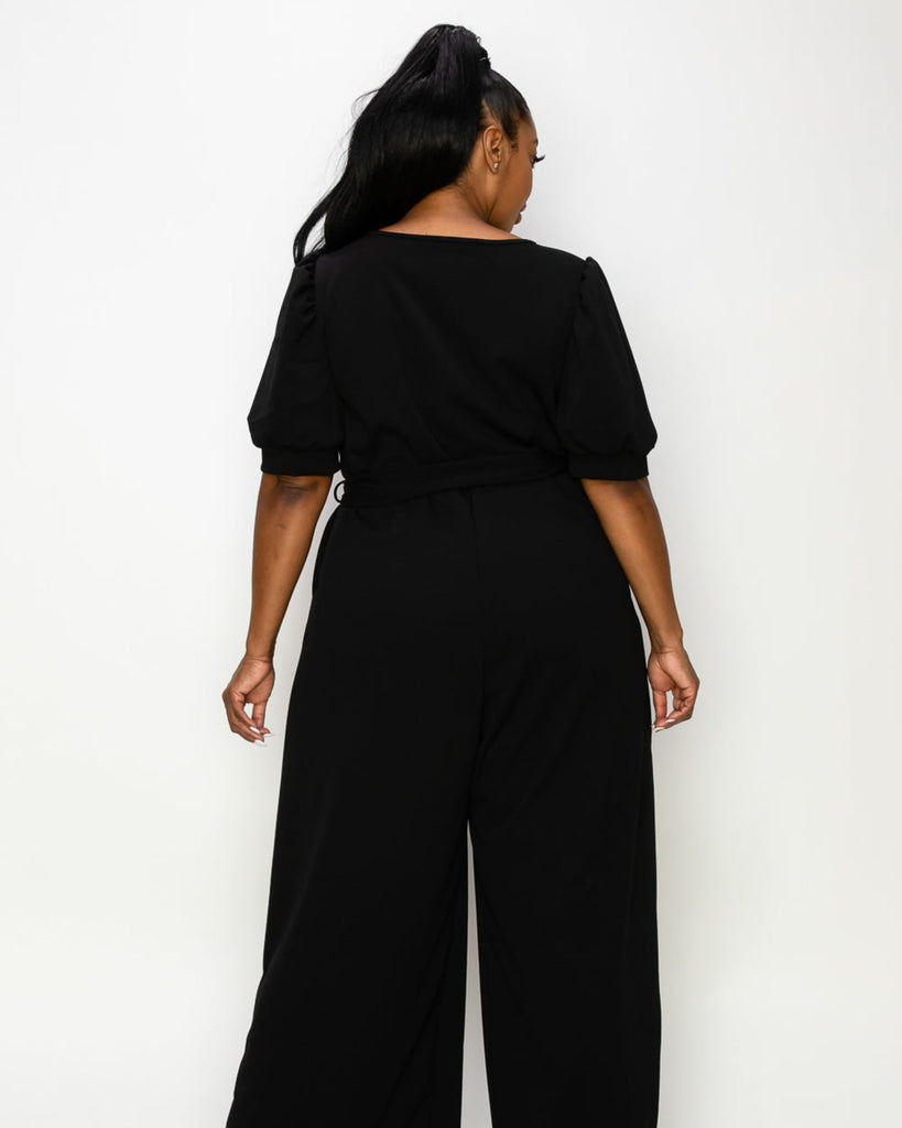 Plus Size Iris Wrap Pocket Jumpsuit | Black
