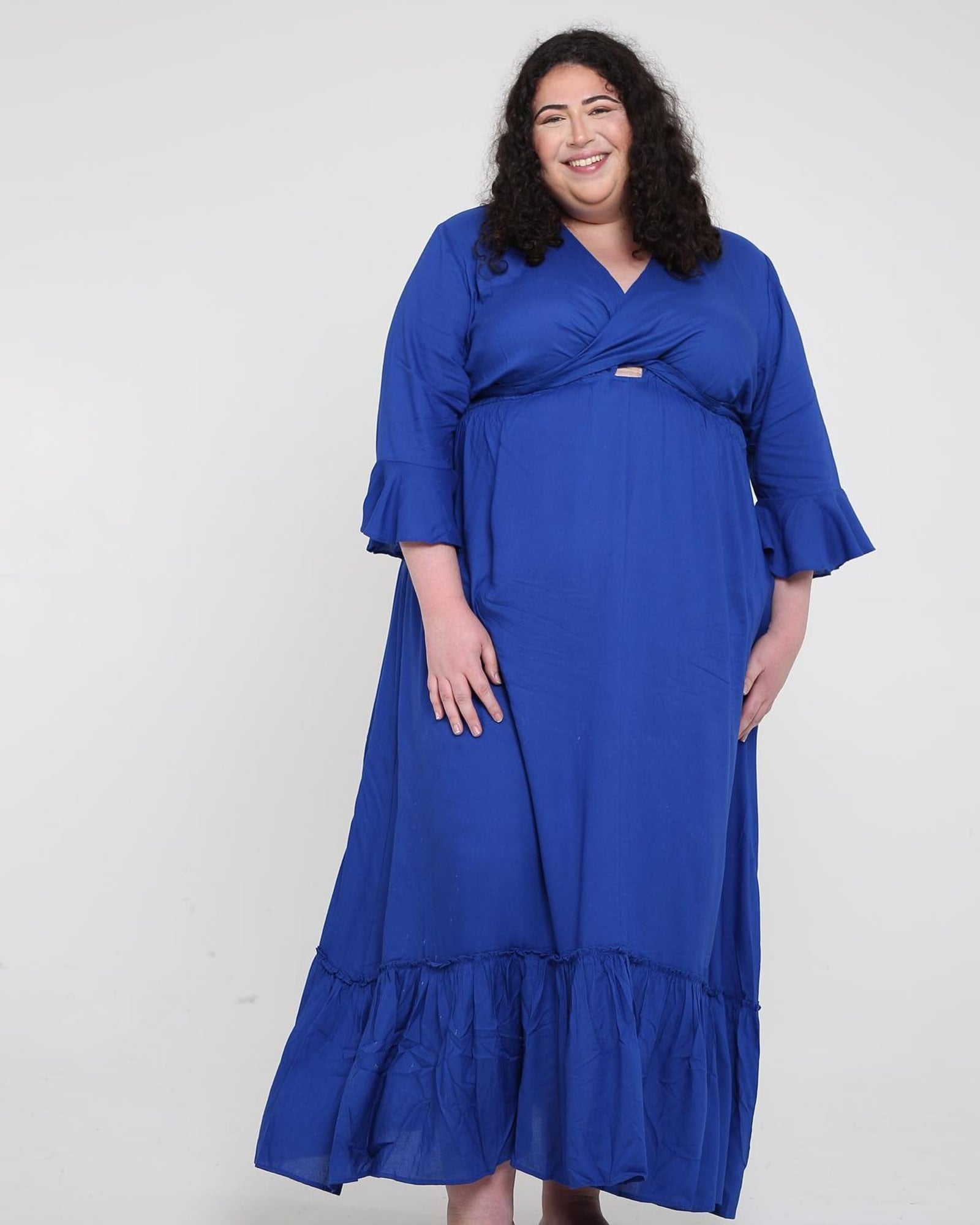 Nicole Tie Front Maxi Dress | Cobalt