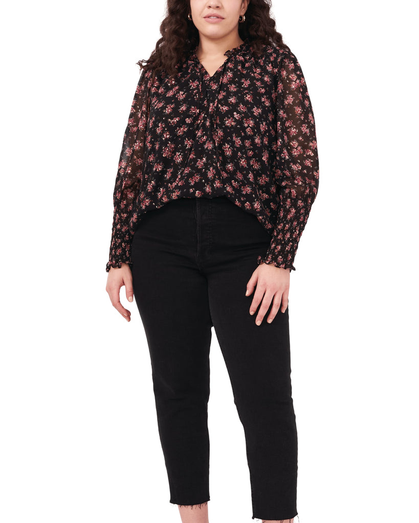 Plus Size Alice Tie Front Top | GOLDFFCHIFFON