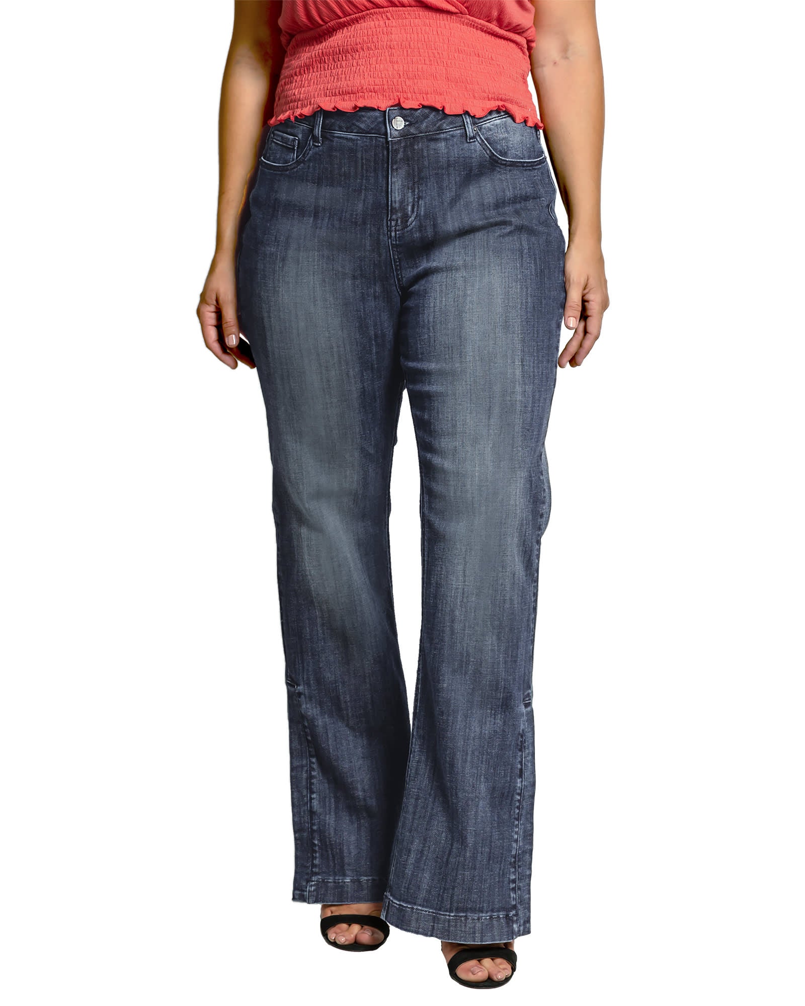 Stacey High Waist Flare Jeans | Medium Blue Whisker