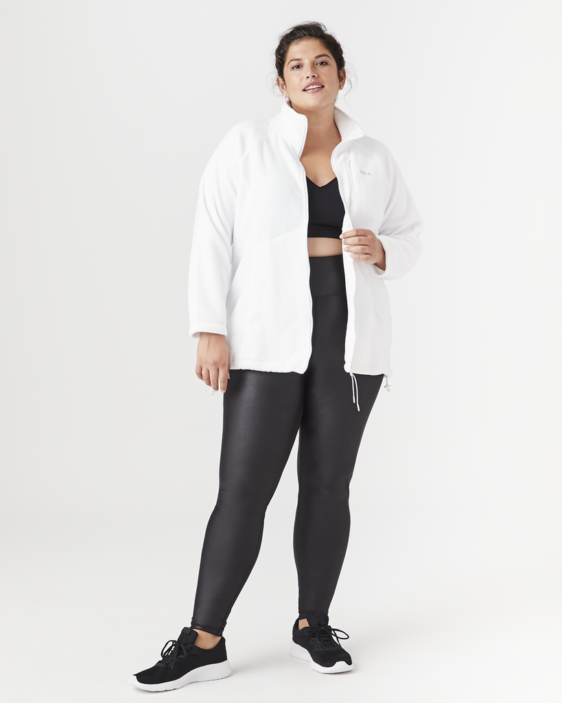 Allie Plus Size Fleece Jacket | White