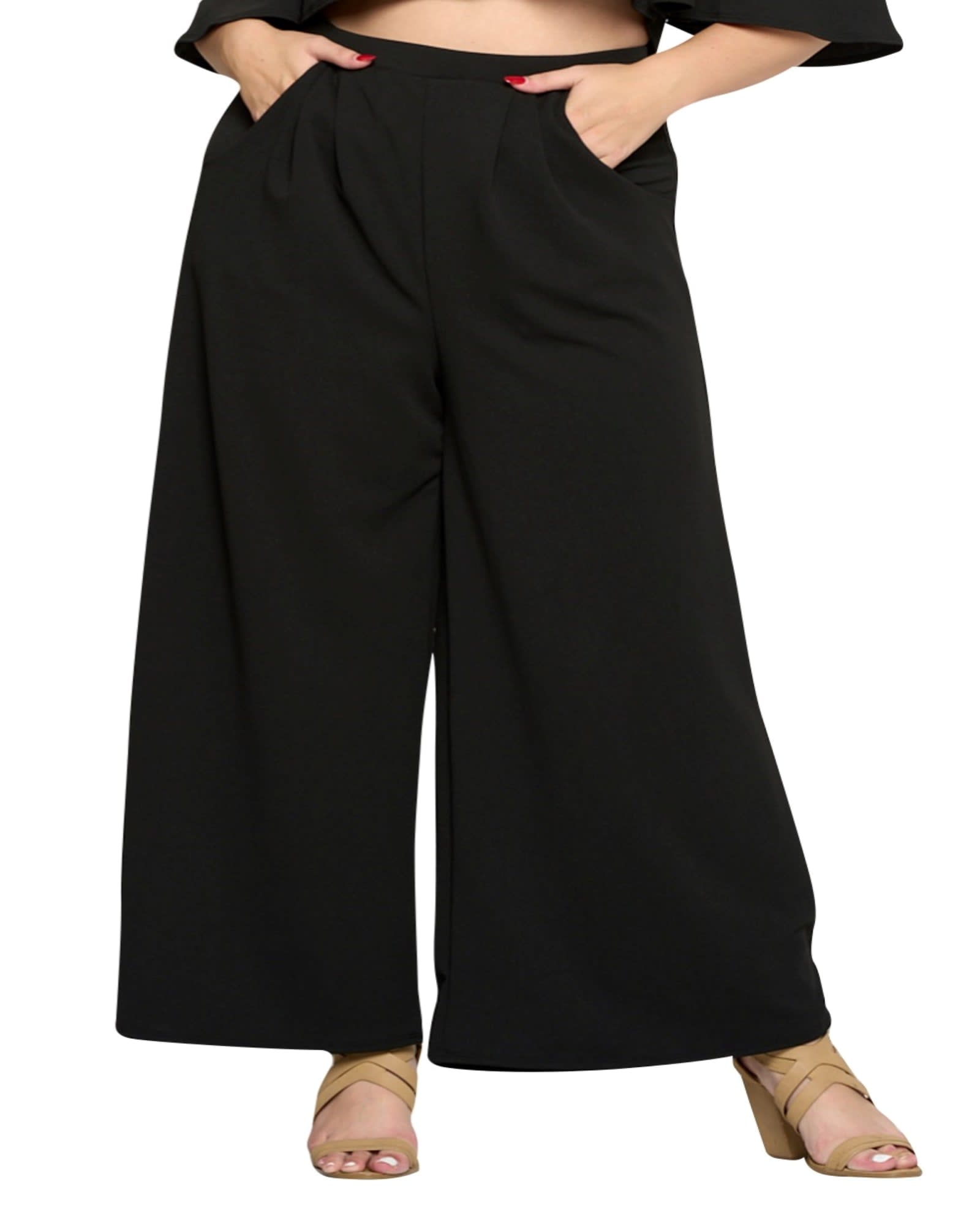 Cropped Wide Leg Pants For Curvy Women