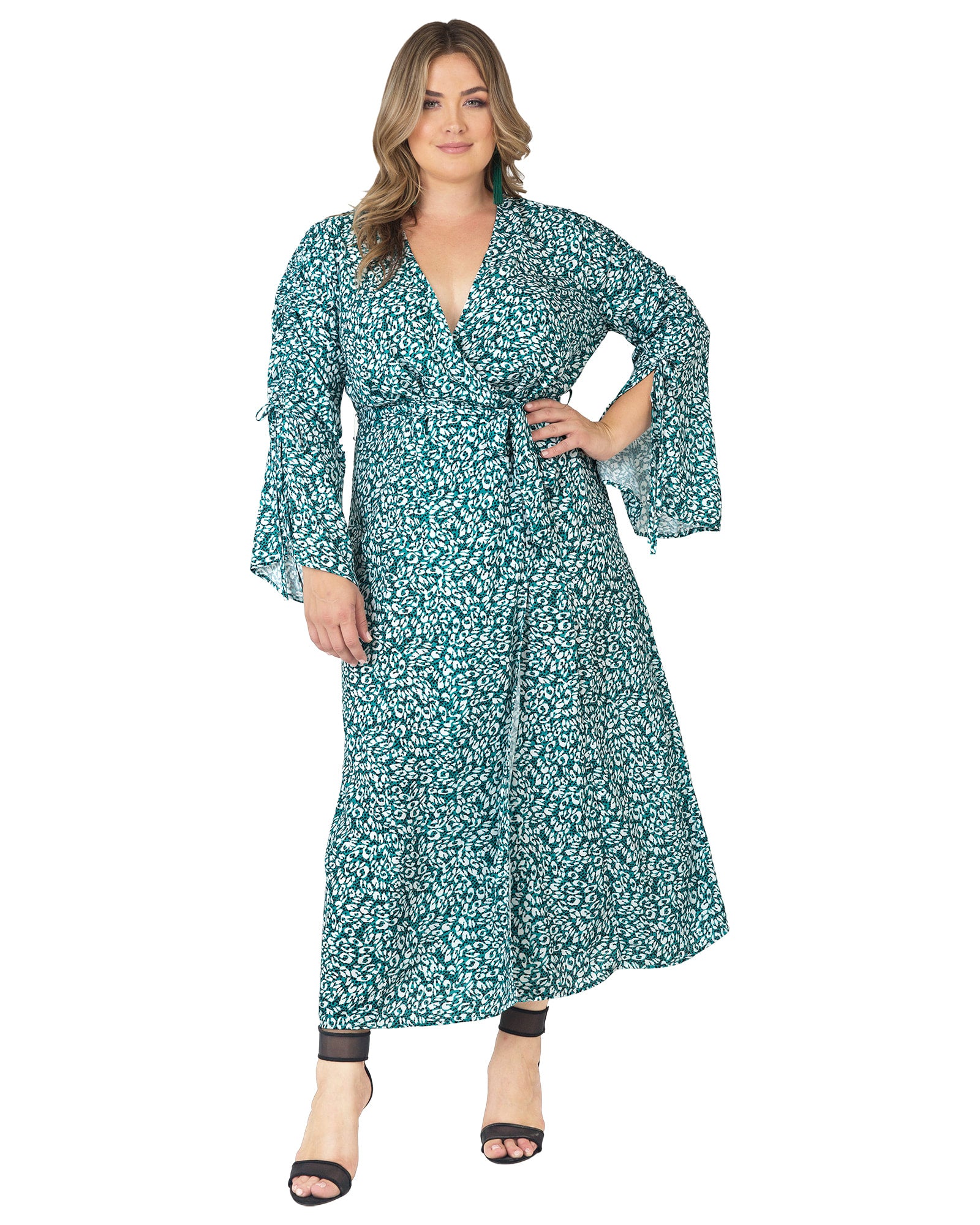Kimberly Wrap Maxi Dress | GREENLEOPARD