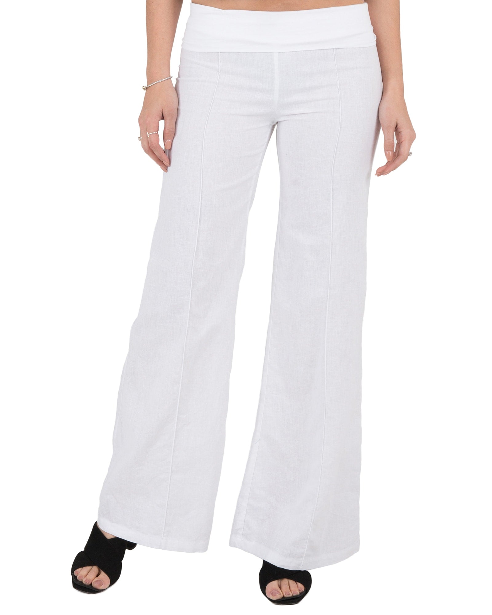 Wilma Wide Leg Yoga Pants | White