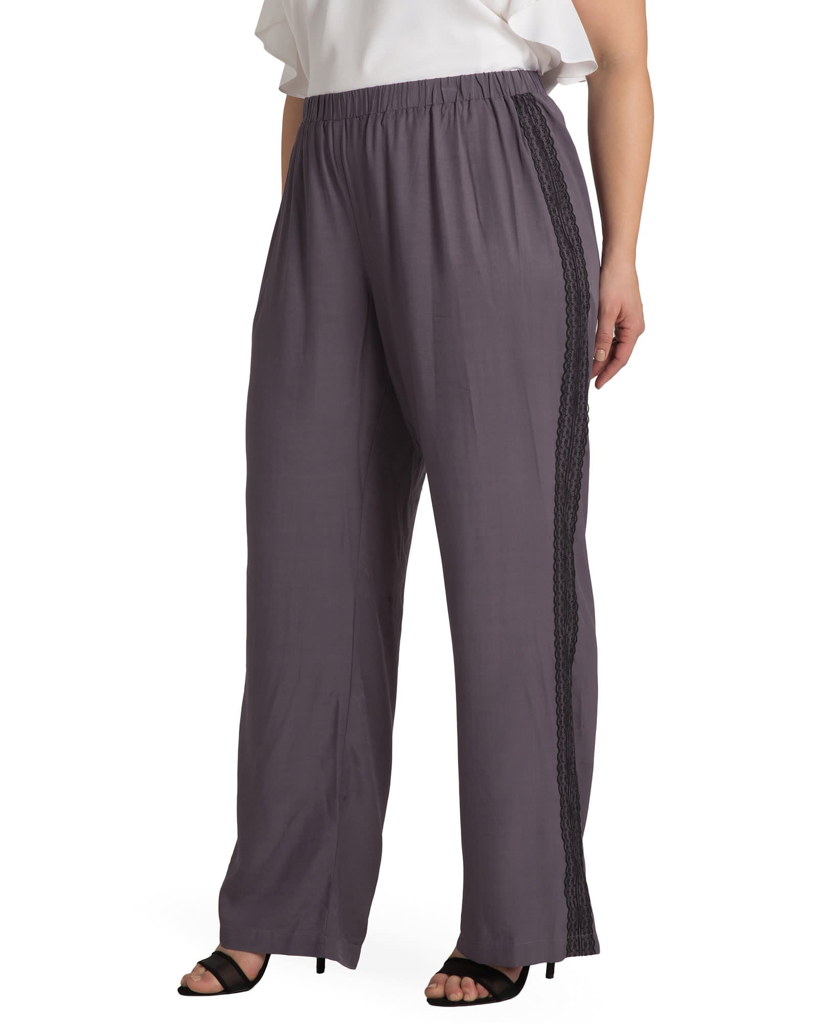 Plus Size Satin Palazzo Pant