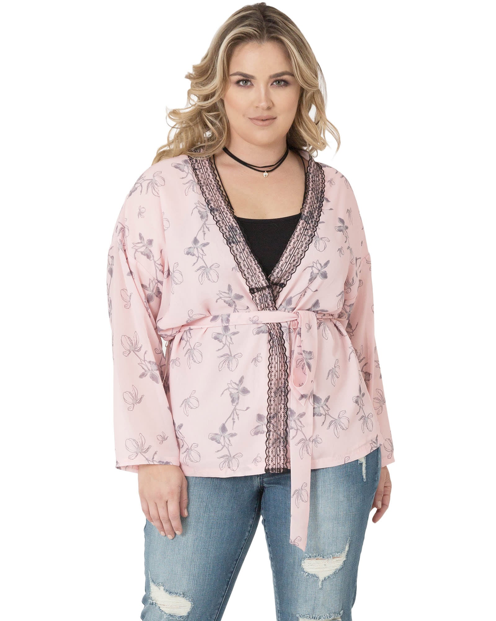 Tunic-Length Kimono Jacket in Jewels Handpainted Silk Devore (Plus-Size) |  Peggy Lutz Plus Size Designer Clothing | Clothes design, Plus size outfits, Kimono  jacket