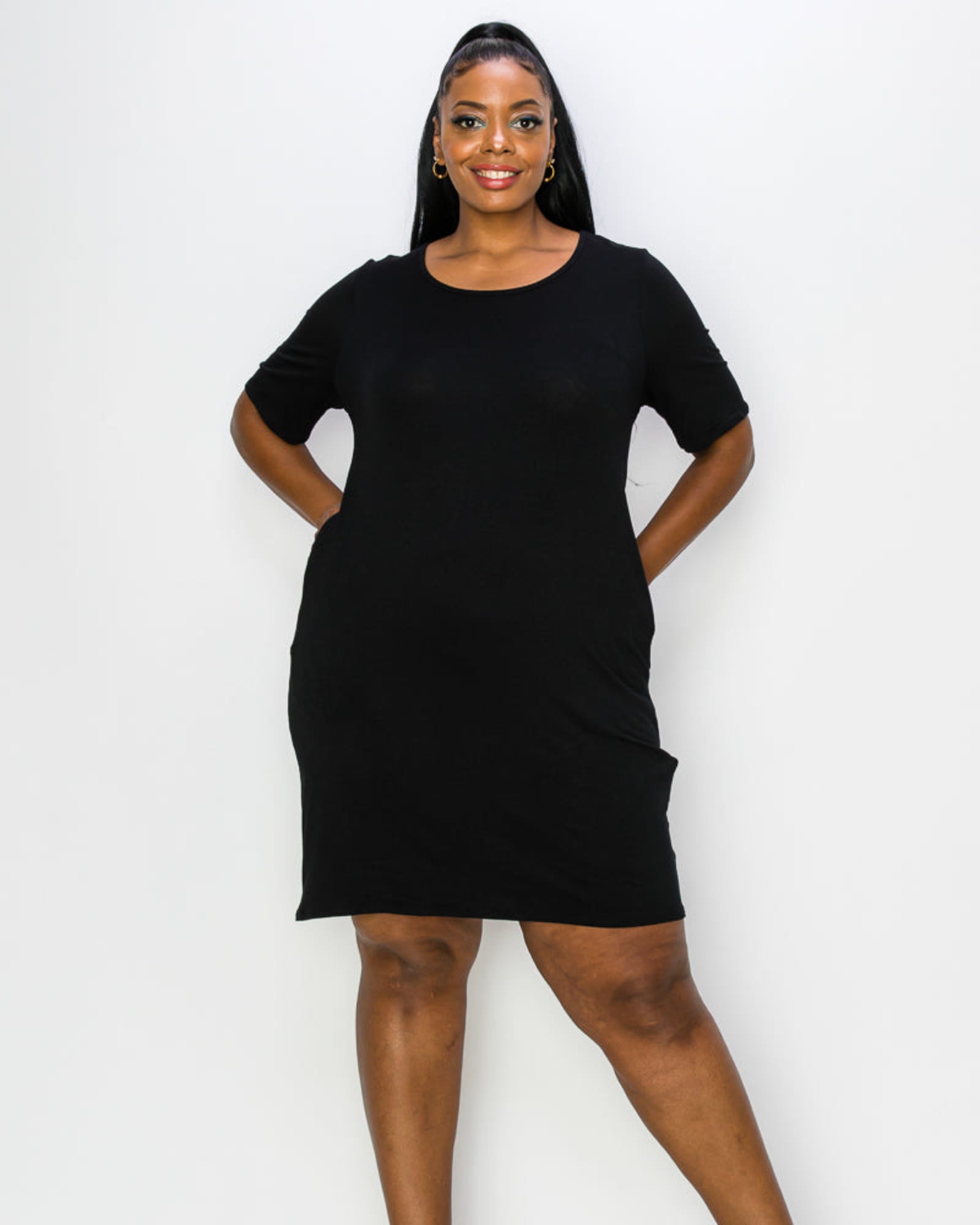 T-shirt Dress With Pockets For Curvy Ladies