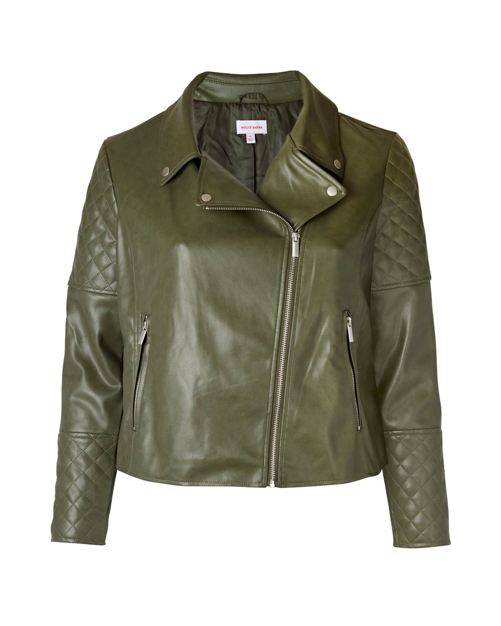 Eleanora Quilted Moto Jacket | Olive Green
