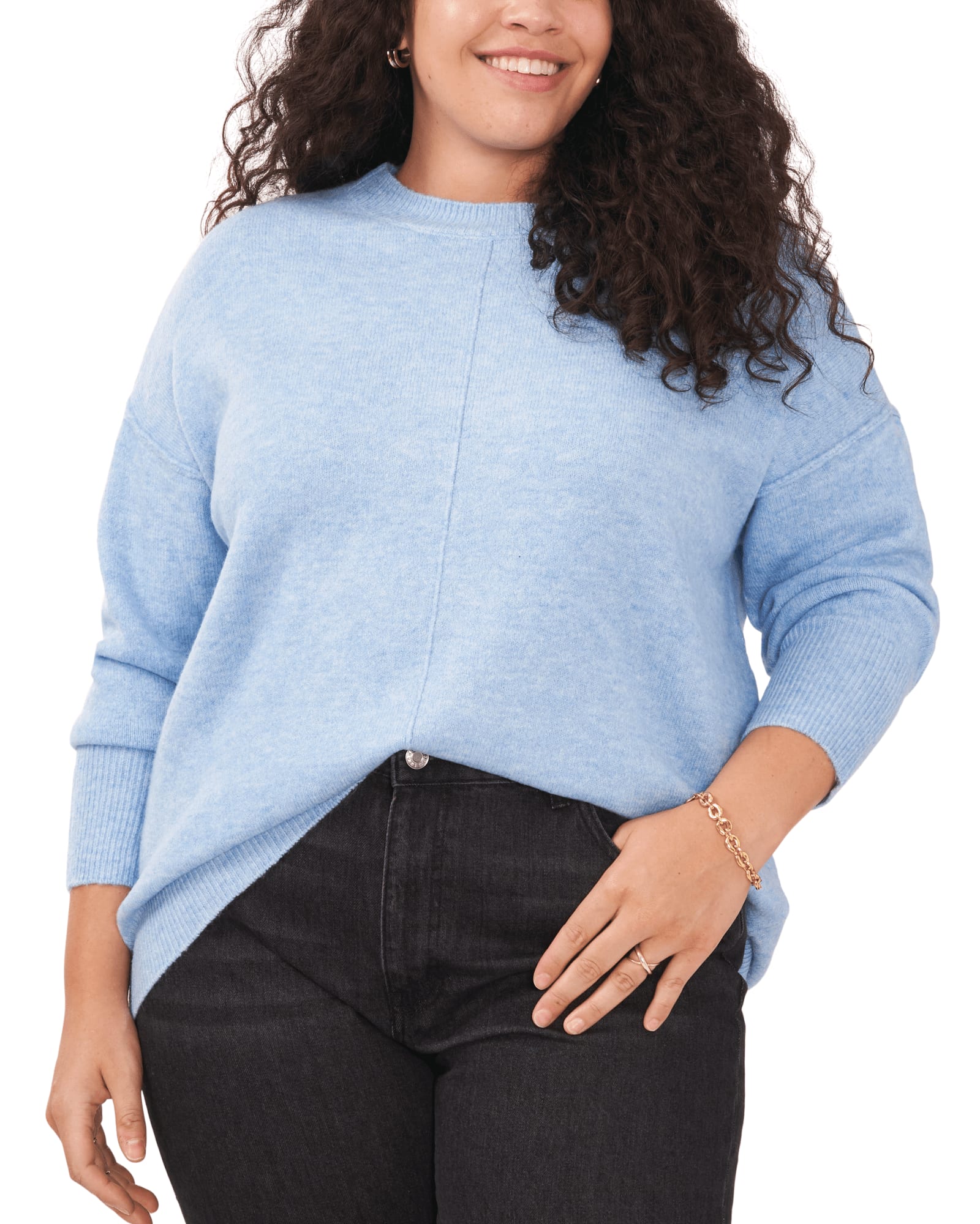 Plus Size Blue Cozy Sweater