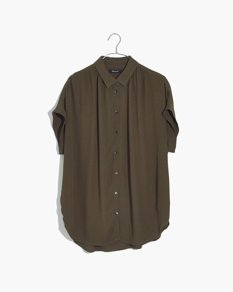 Plus Size Drapey Central Shirt | Olive Green