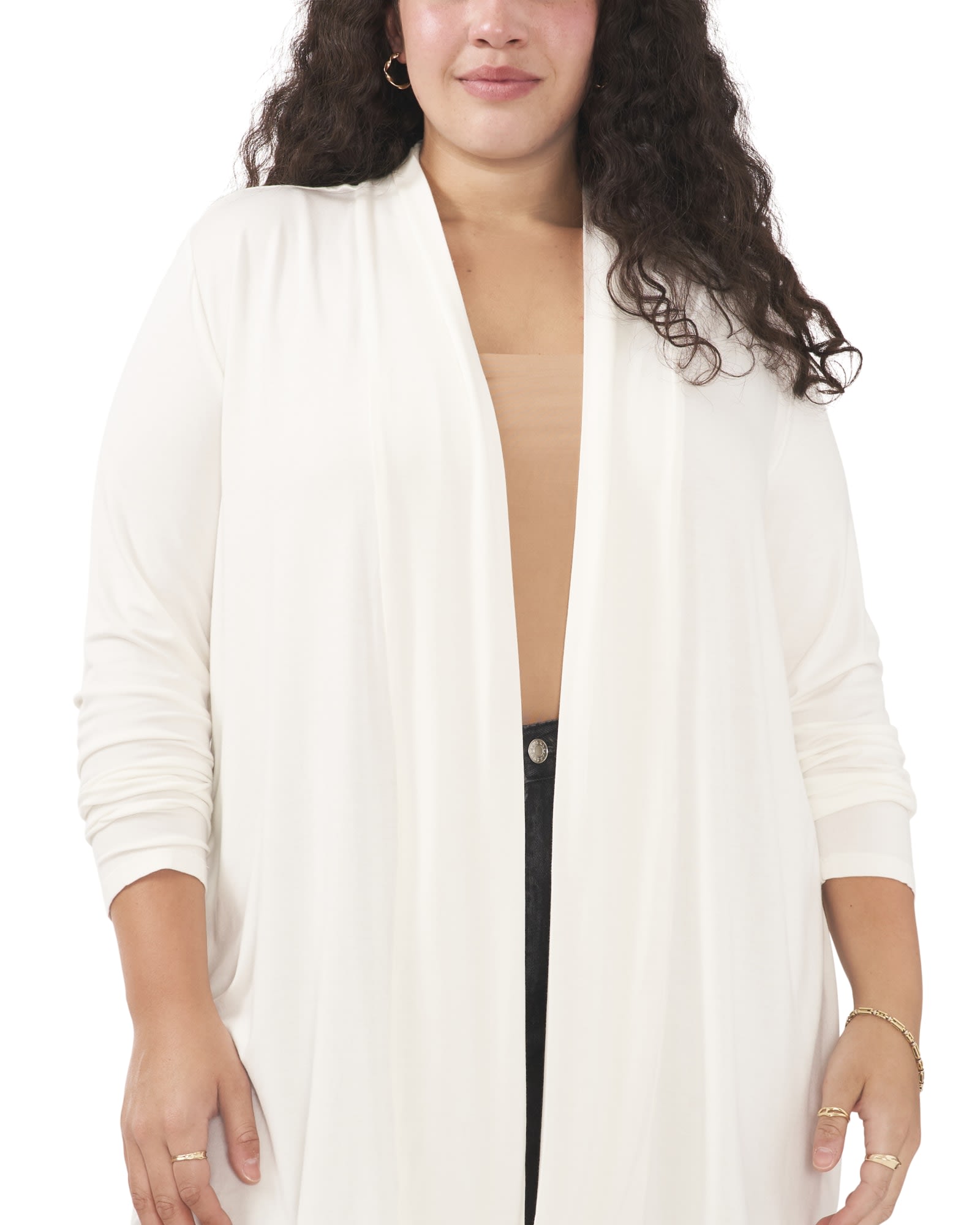 Open-Front Knit Cardigan Sweater, Cleo