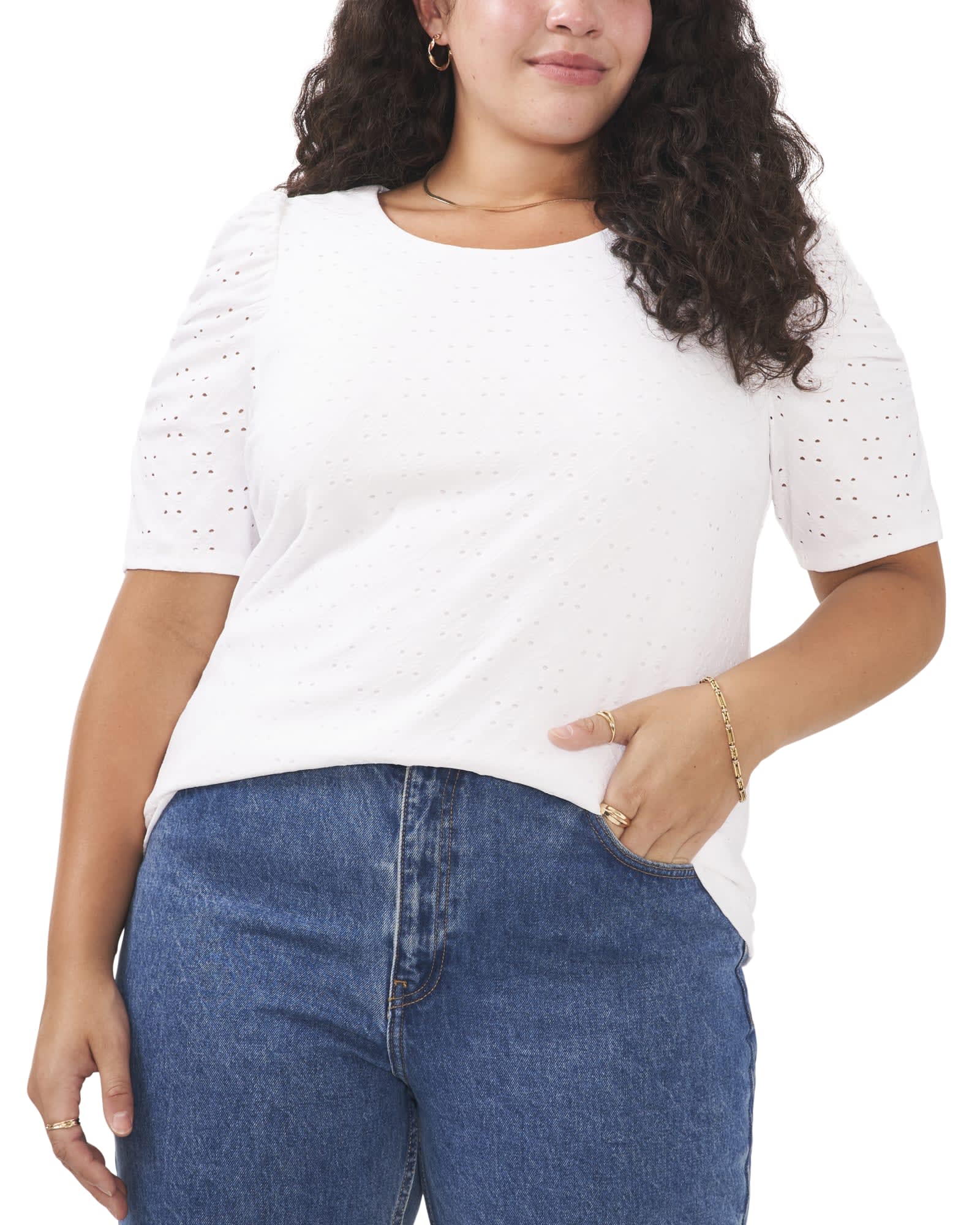 White Eyelet Top