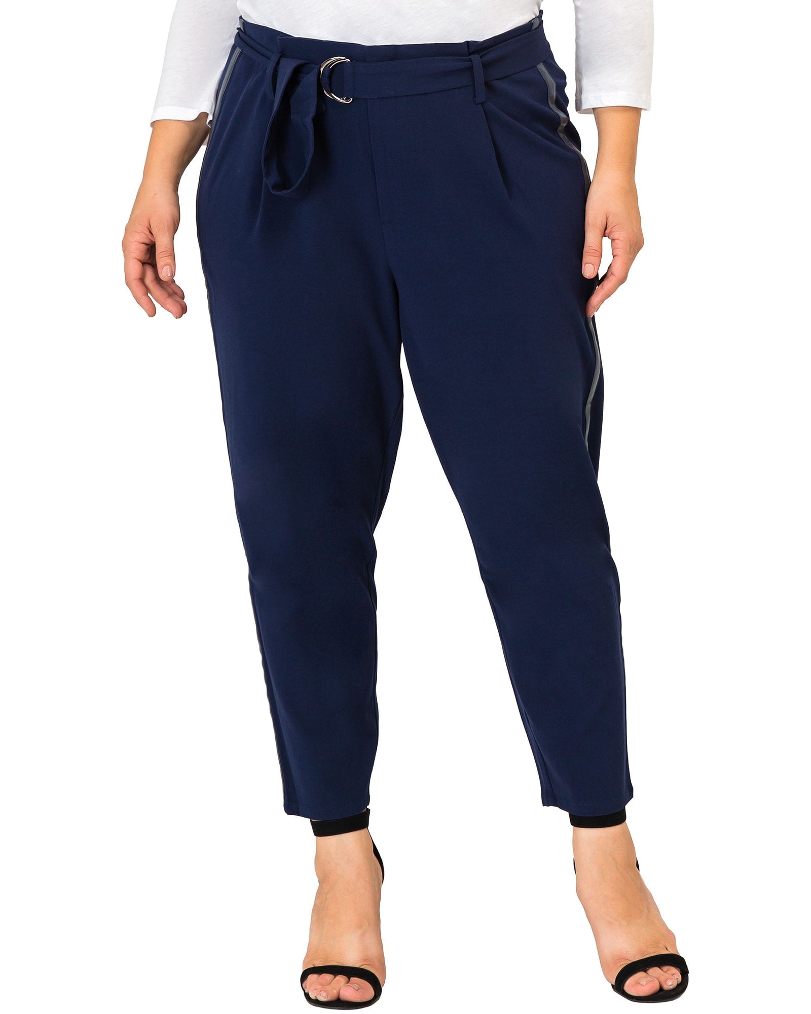 Isla Paper Bag Waist Suit Pants | Midnight Blue