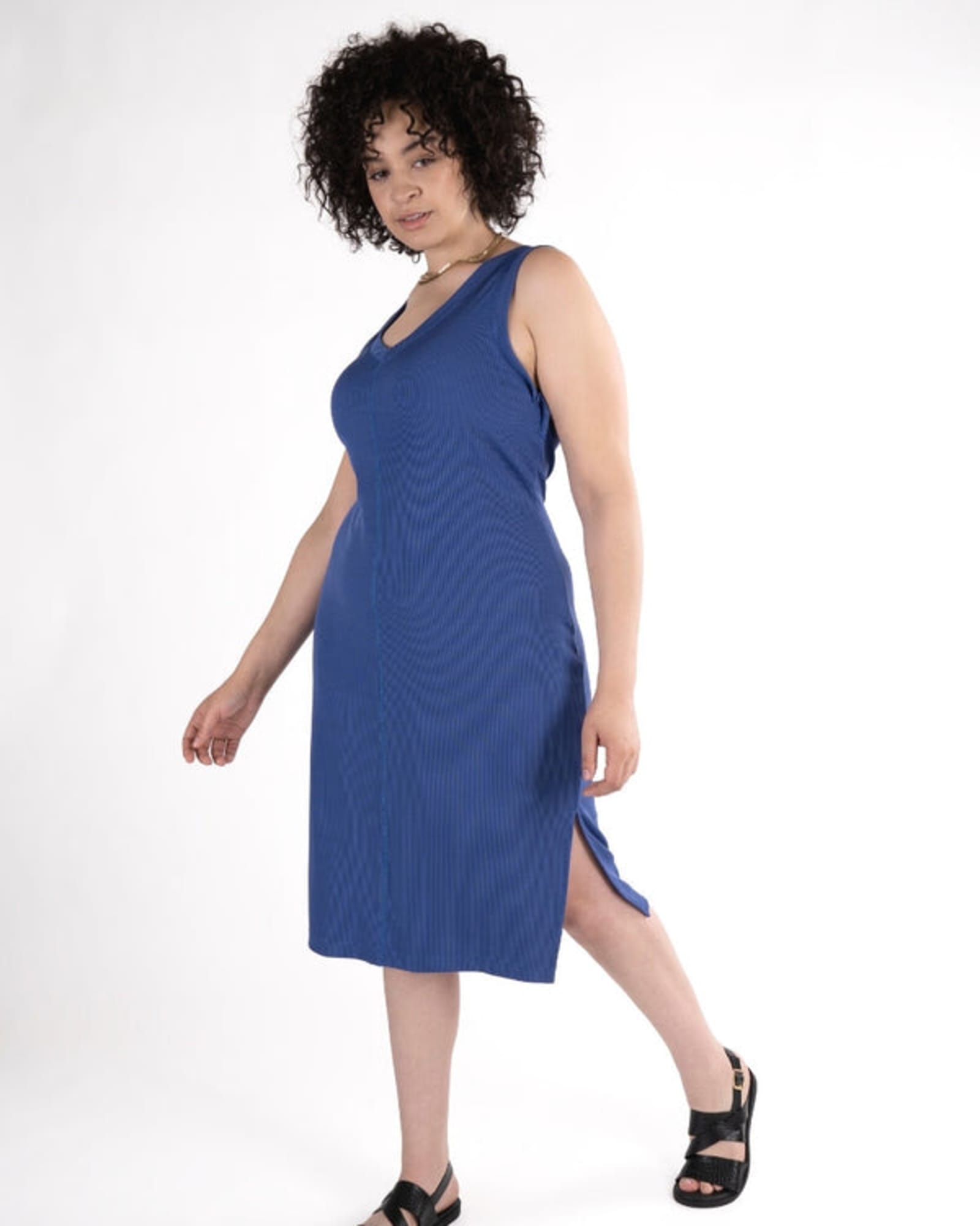 Cooling V-Neck Tank Dress | Azure Blue