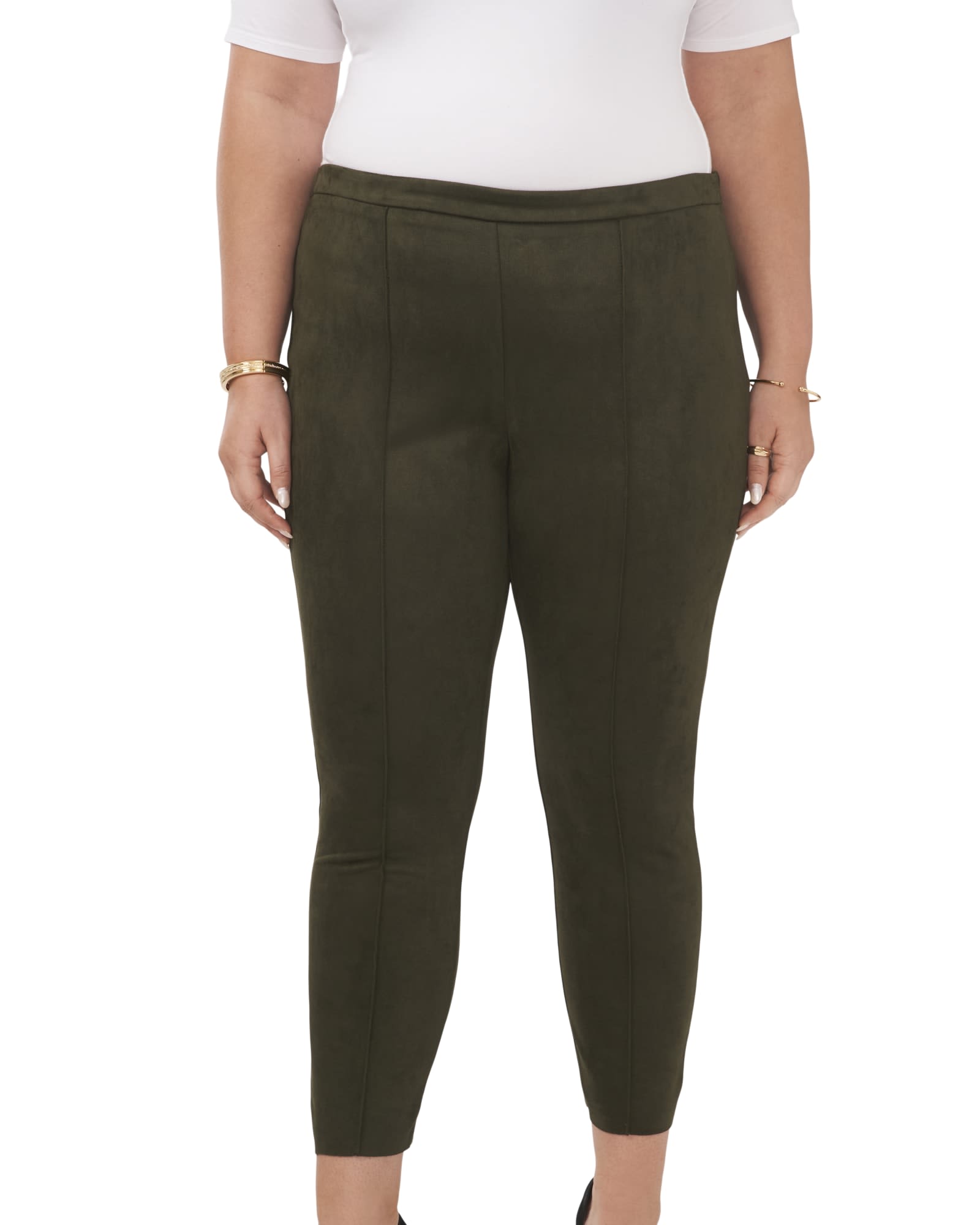Hue Women's Cozy Lining Brushed Seamless Leggings Olive Camo
