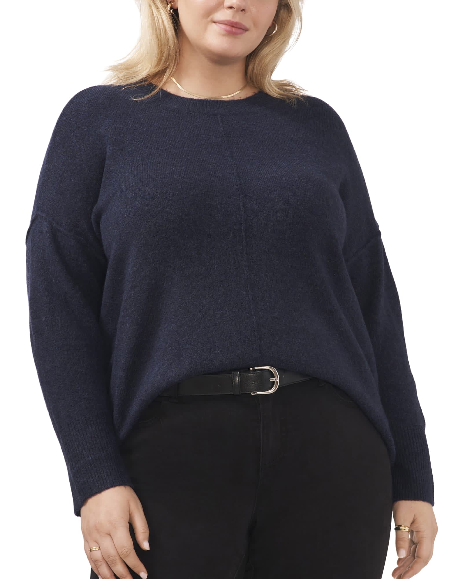 Plus Size Navy Blue Sweaters