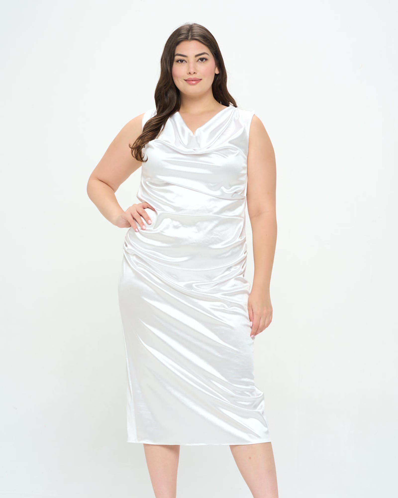 Shop Plus Size Luna Base Slip Body Dress in White