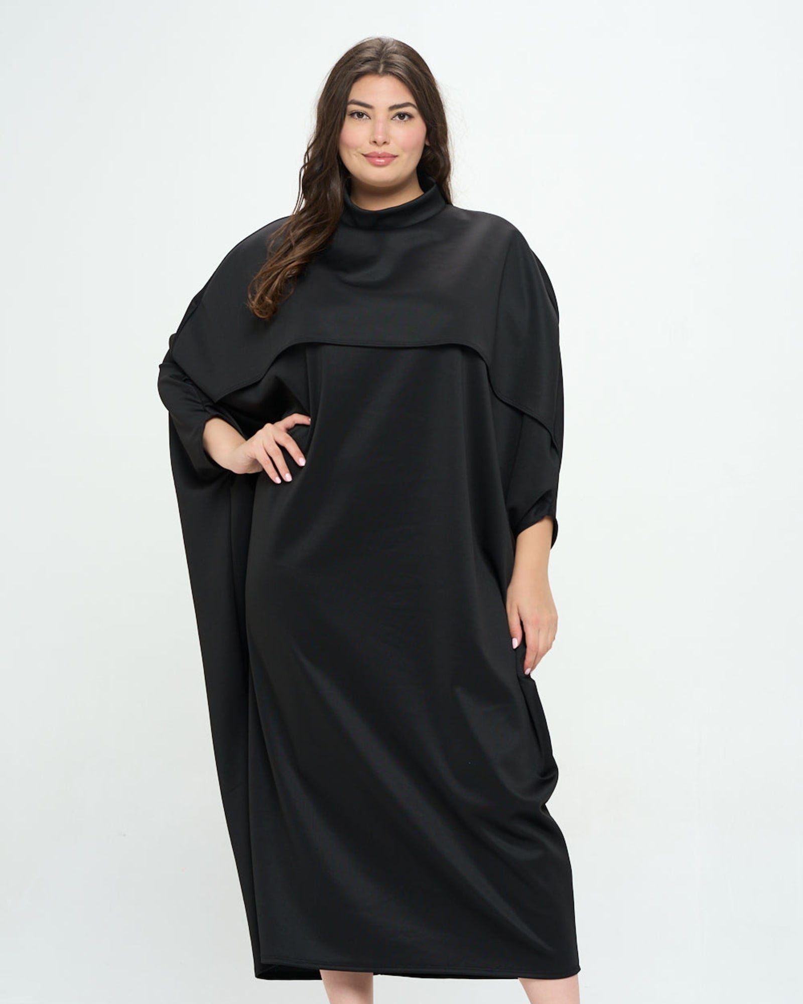 Plus Size Plain Kaftan Dress