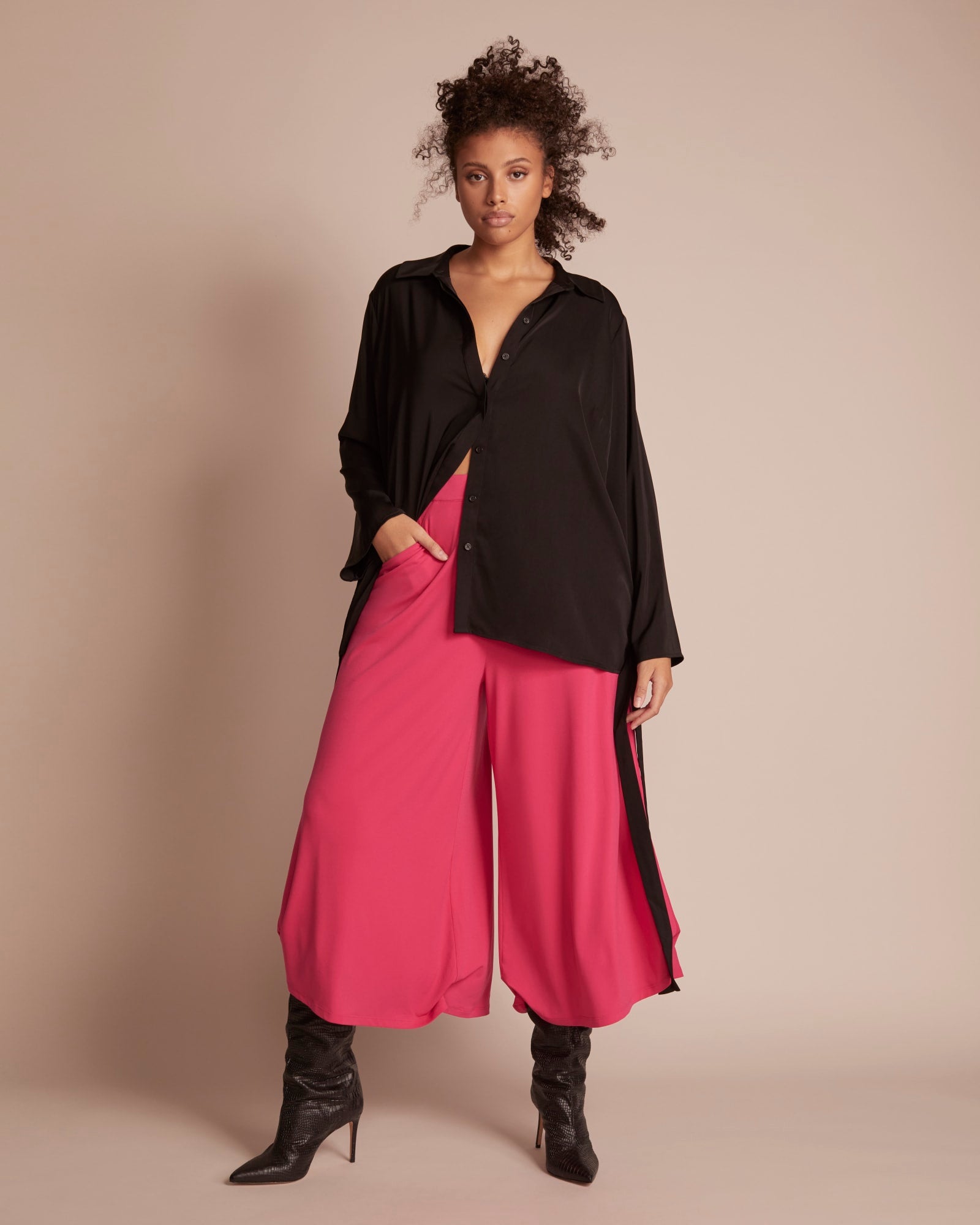 Knit Crepe High Rise Culotte Sailor Pant, Women's Trousers