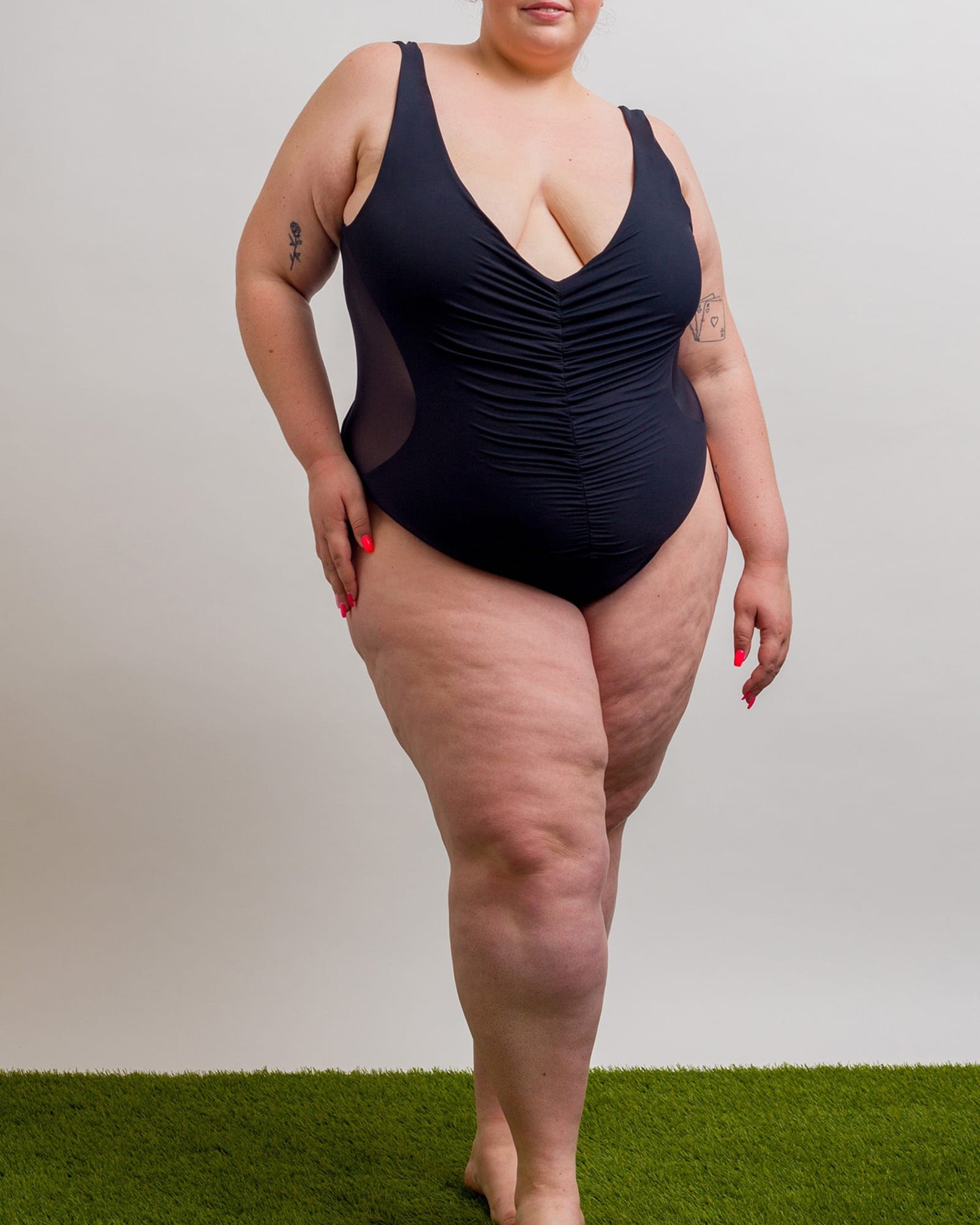 Cut Out One Piece Swimsuit For Curvy Ladies