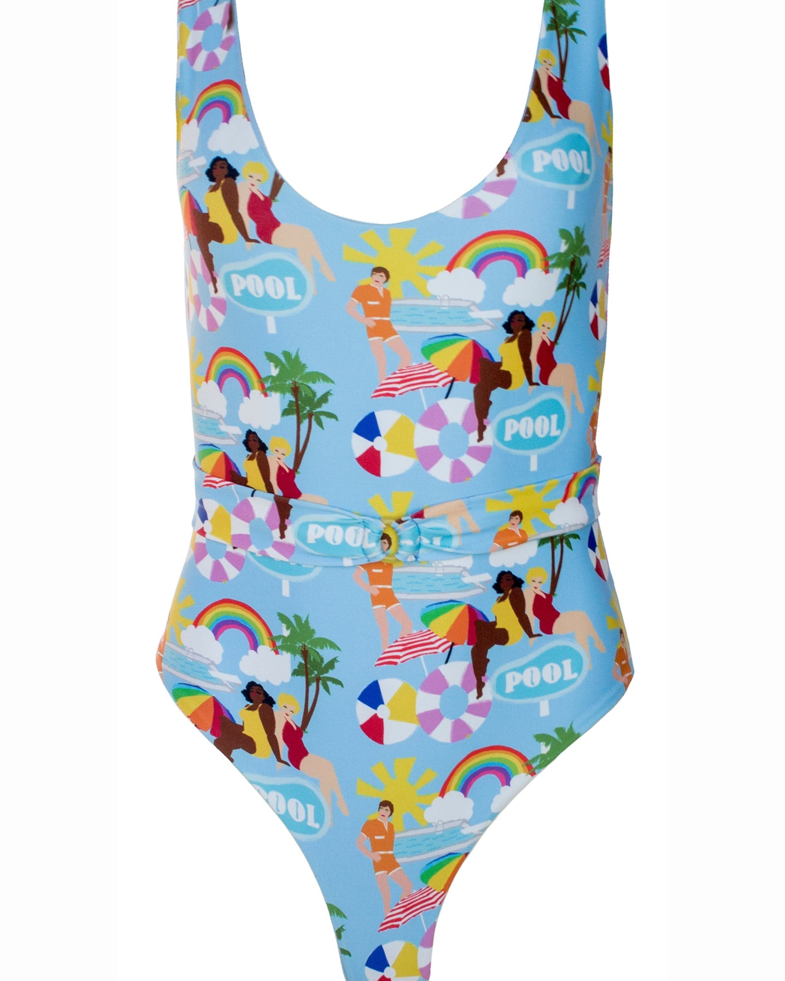 Poolside Printed One-Piece Swimsuit | Blue