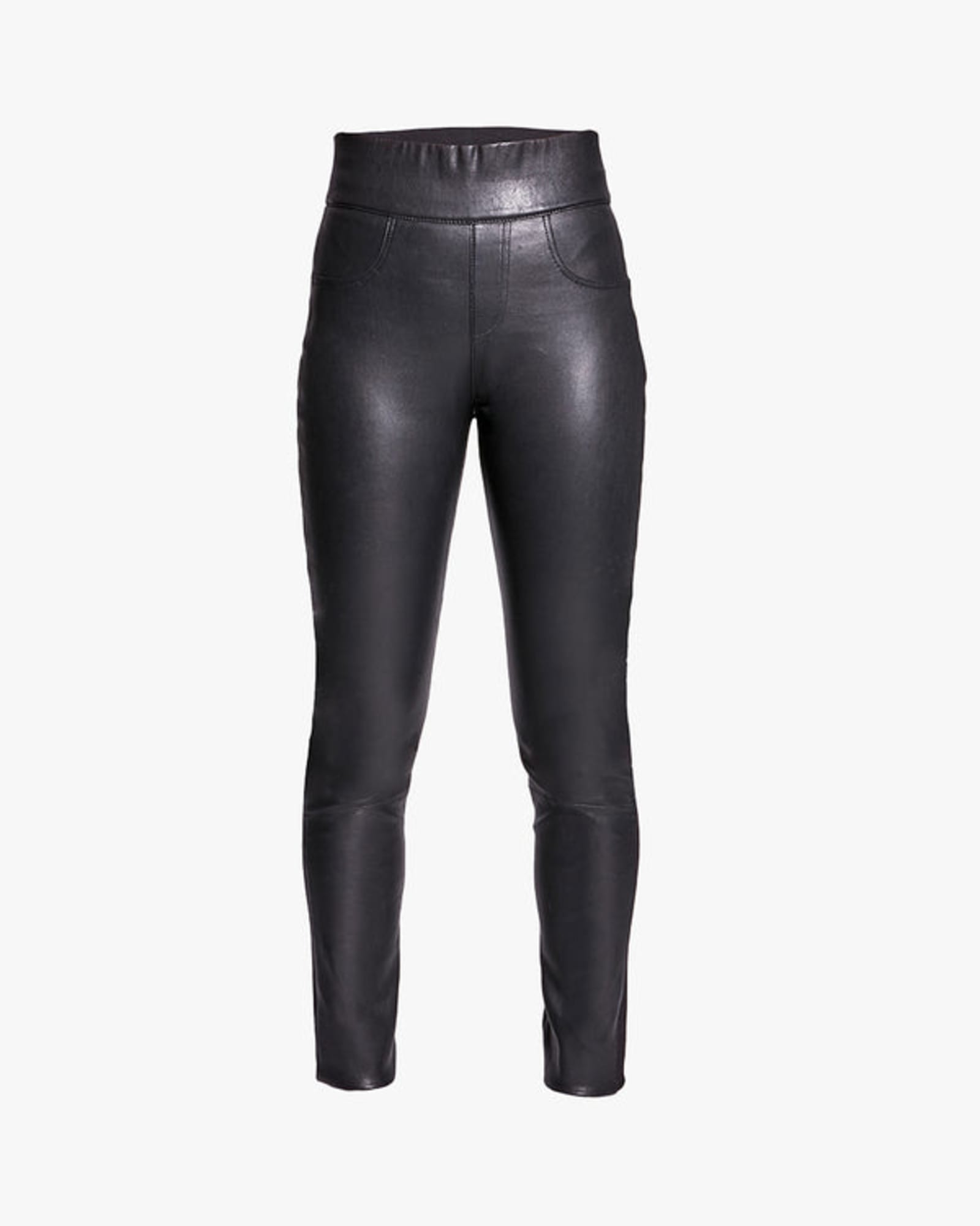 Daysha Black Cropped Faux Leather Pants