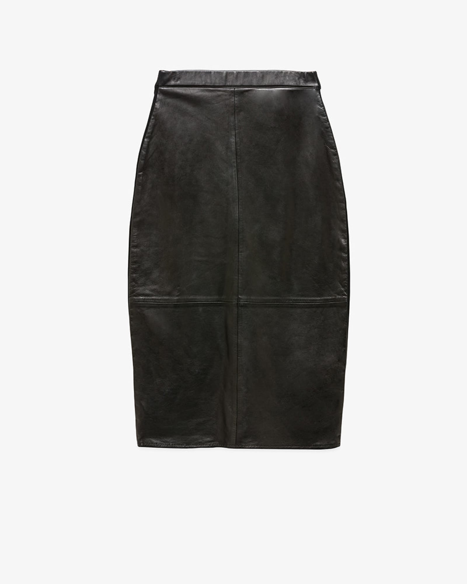 PORT ELIZABETH RECYCLED LEATHER SKIRT | Black