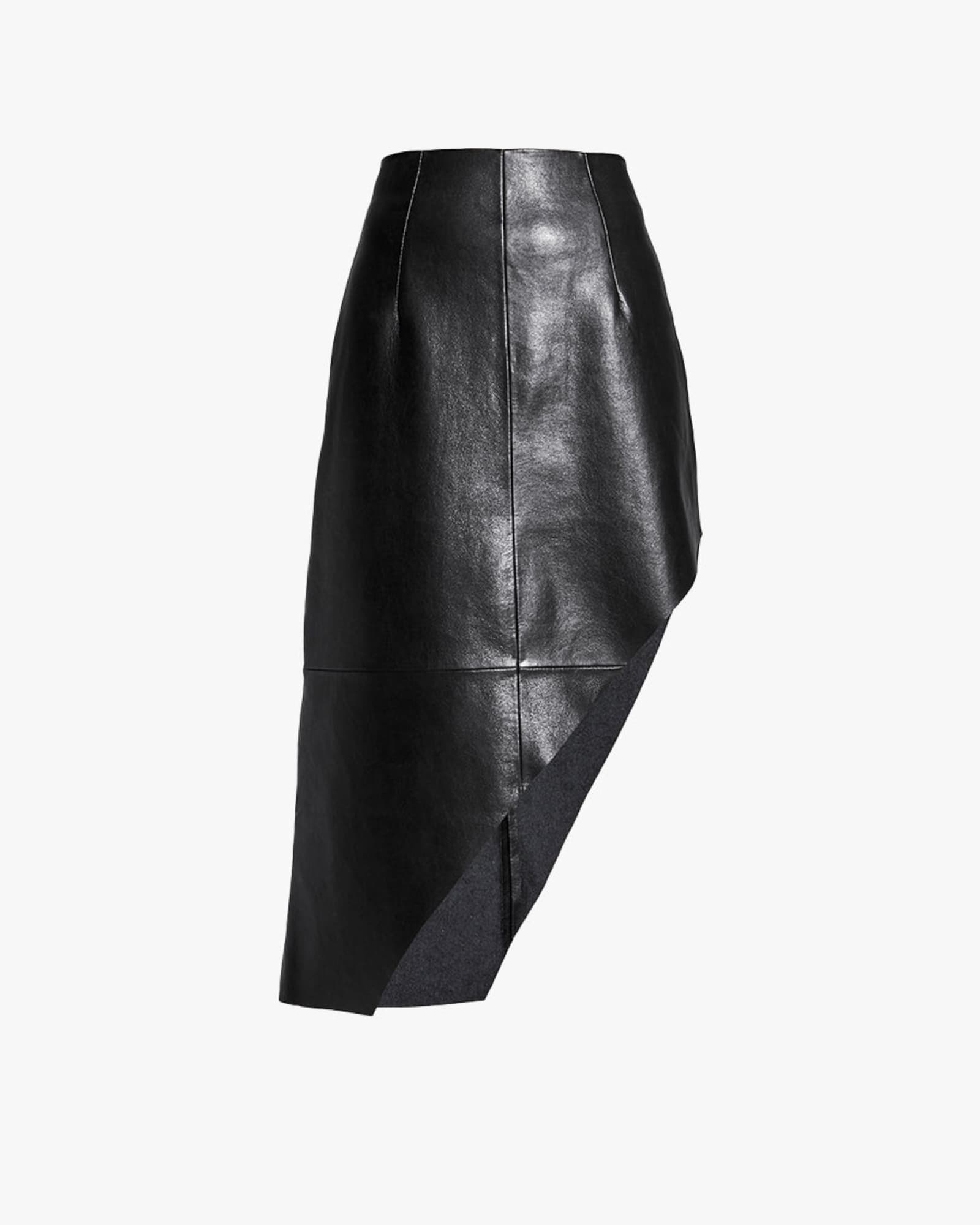 FALLON RECYCLED LEATHER SKIRT | Black