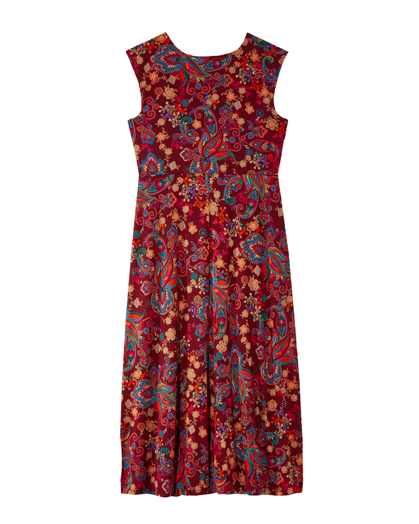 Springfield Plus Size V-Neck Maxi Dress | Burgundy / Navy