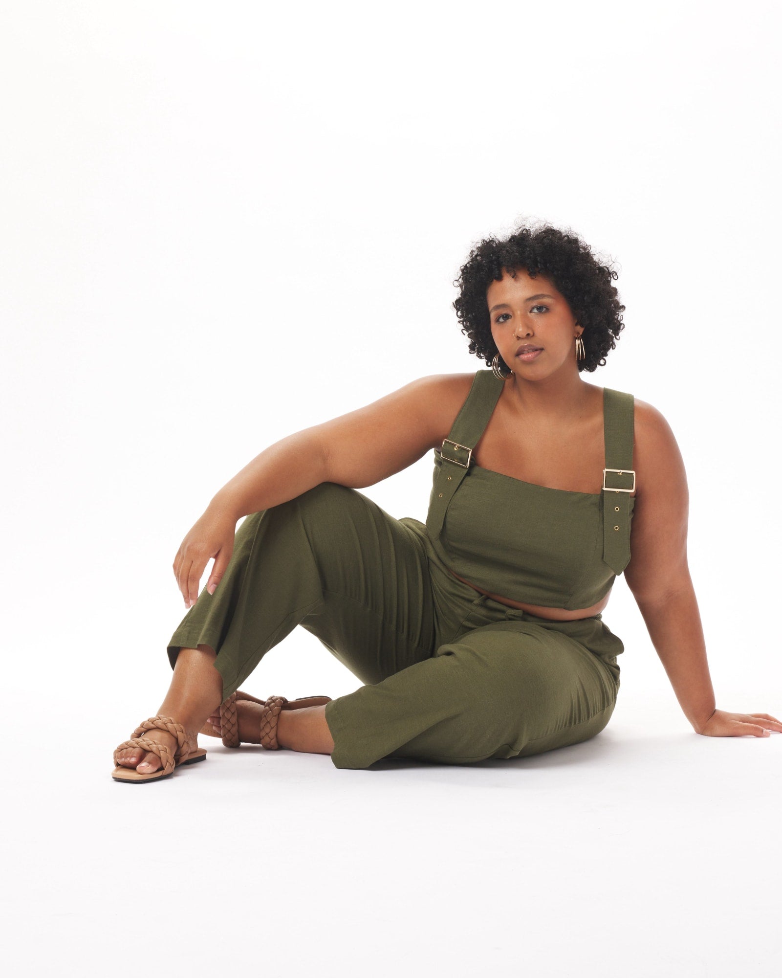 Leah Bustier Top in Olive | Olive Green