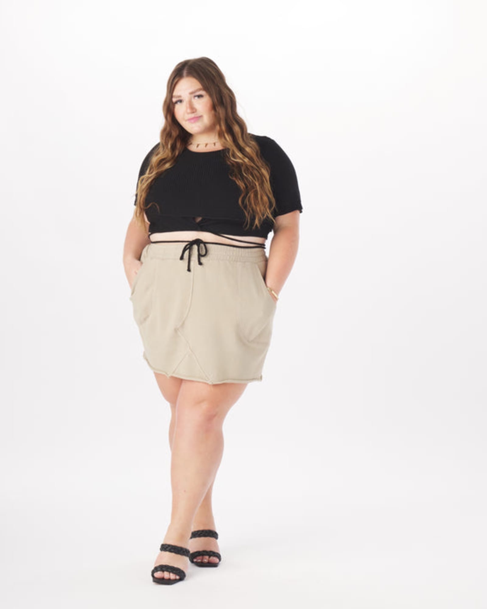 Amanda Terry Sweat Skirt | Taupe
