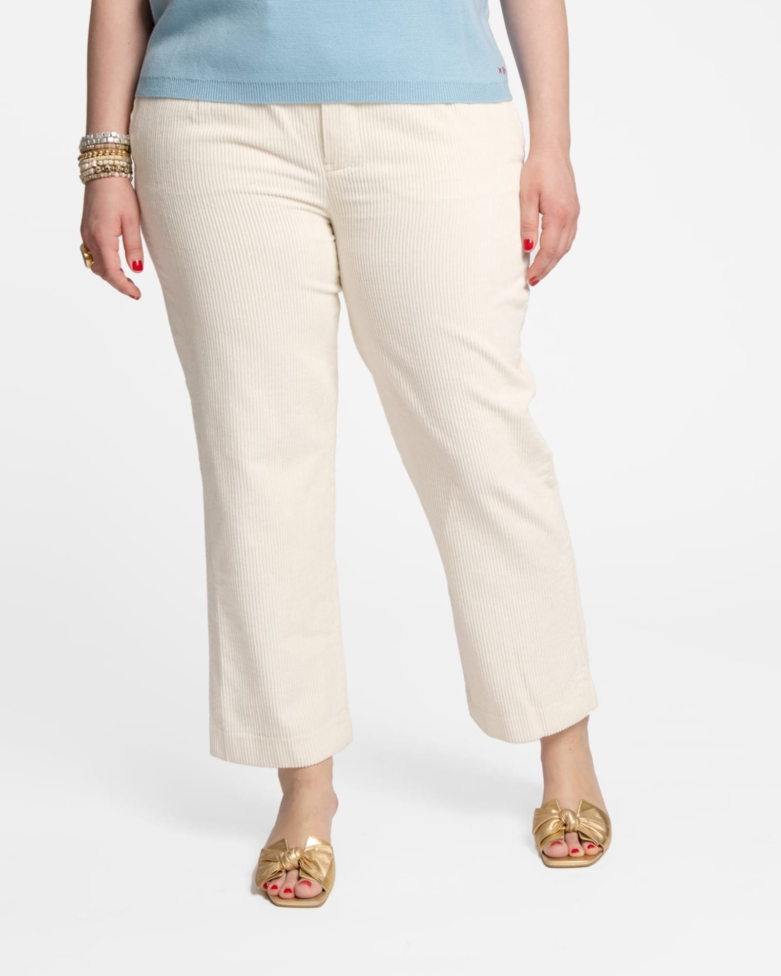 Chloe Corduroy Pant Oyster | White