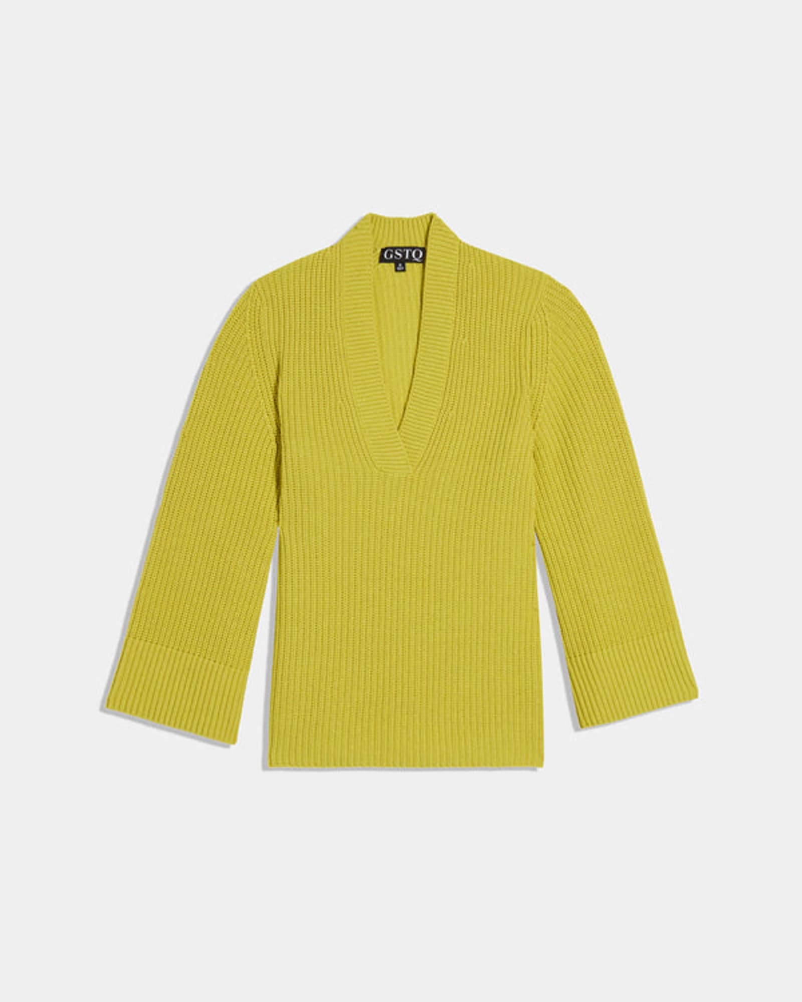 Snap Sleeve V-Neck Sweater | Autum Yellow