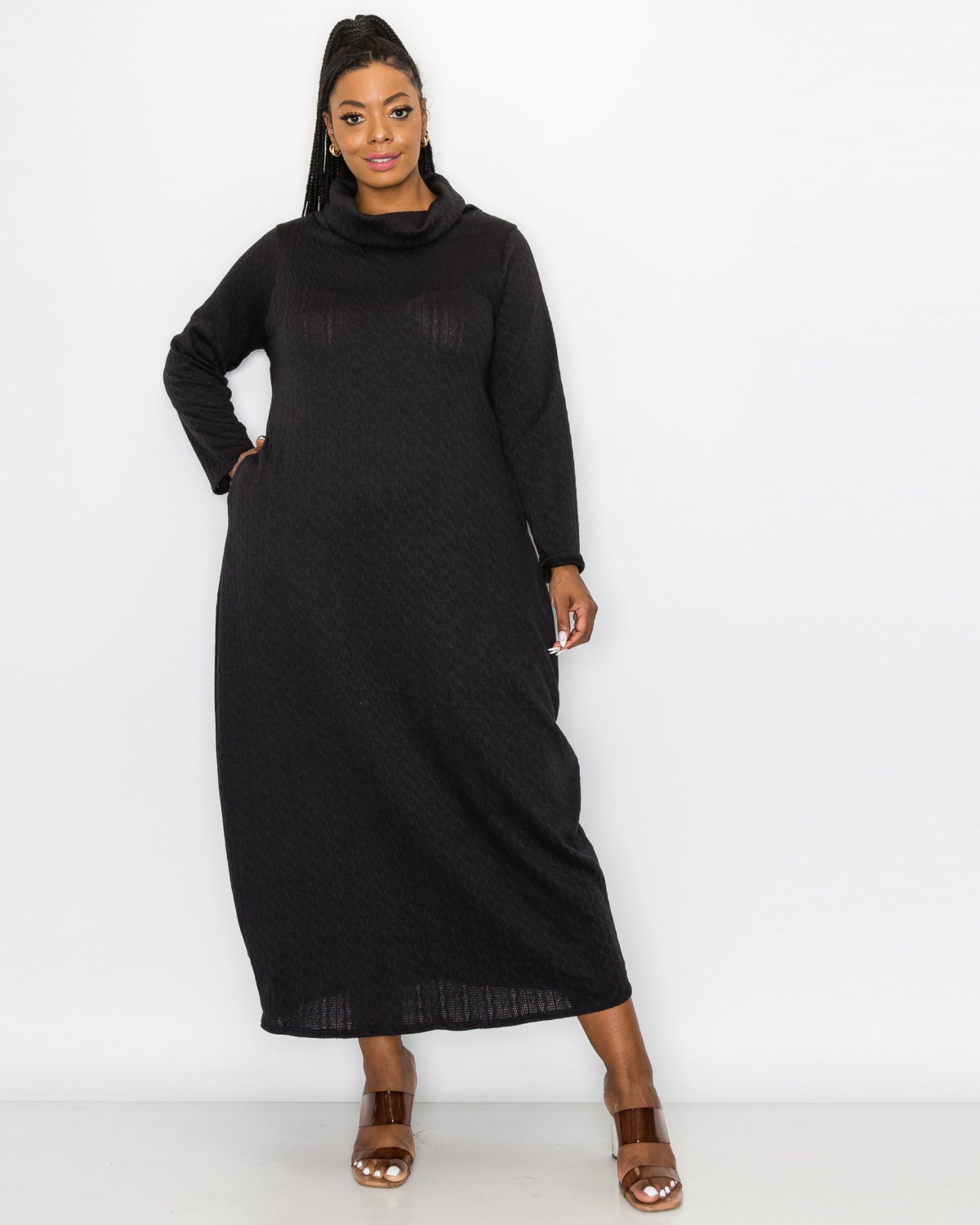 Fiona Merino Wool Fit And Flare Dress - Black