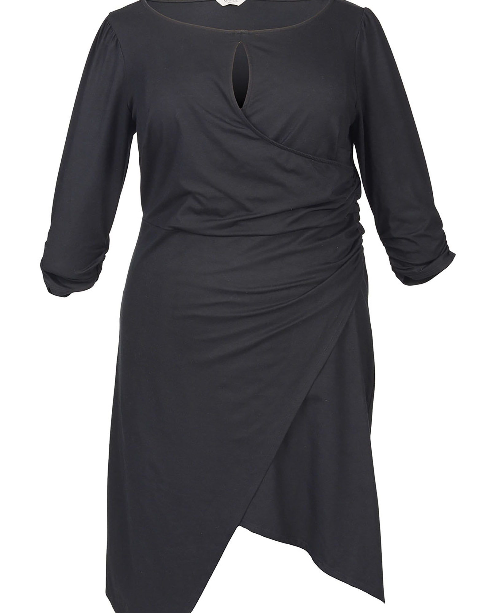 Lina Keyhole Ruched Waist Dress | Black