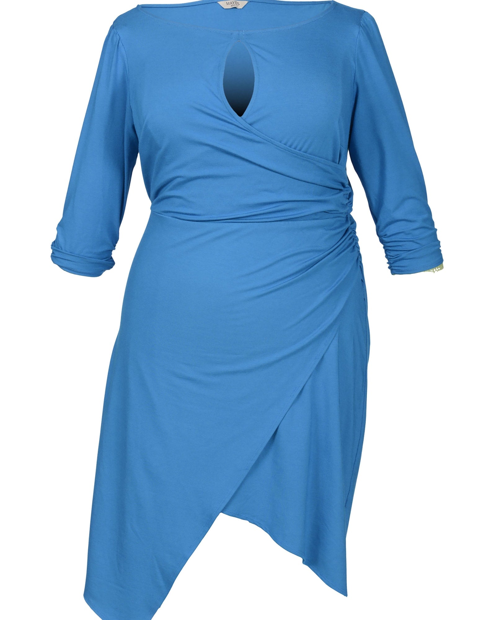 Lina Keyhole Ruched Waist Dress | Blue