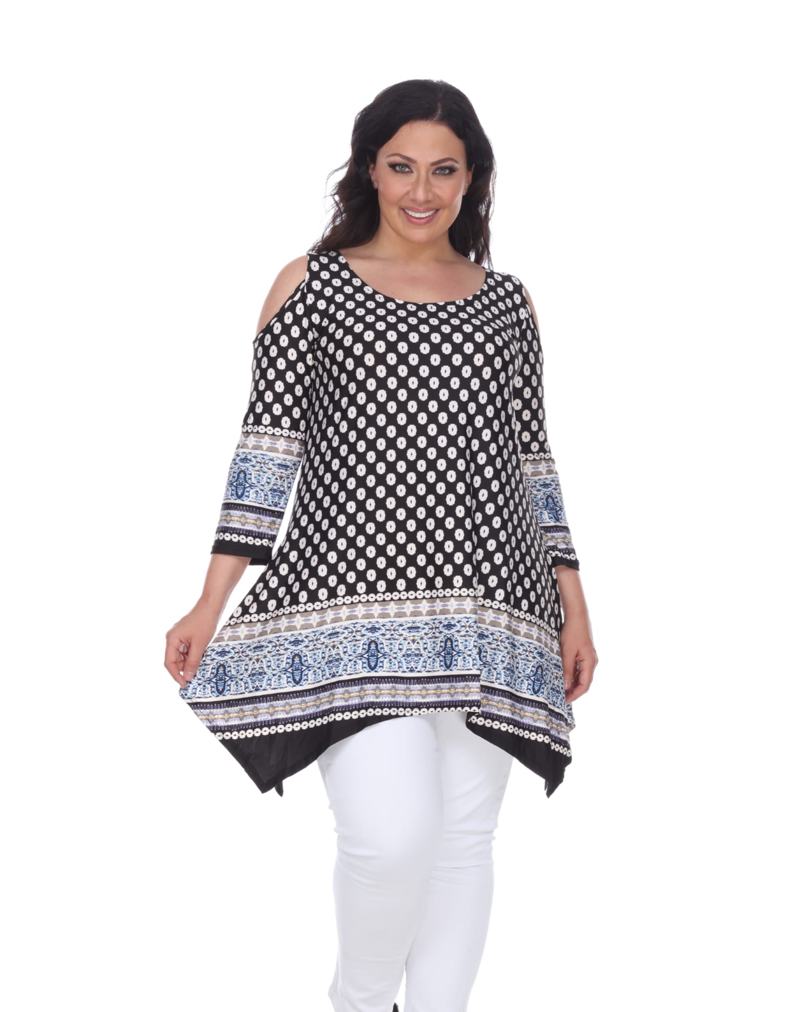 Black And White Tunic Top