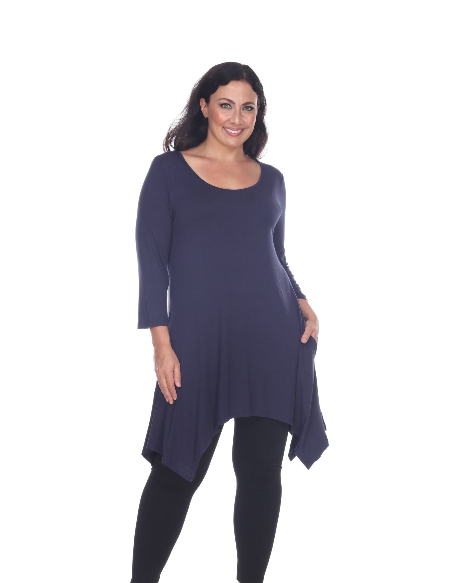 Plus Size Navy Blue Tunic Top