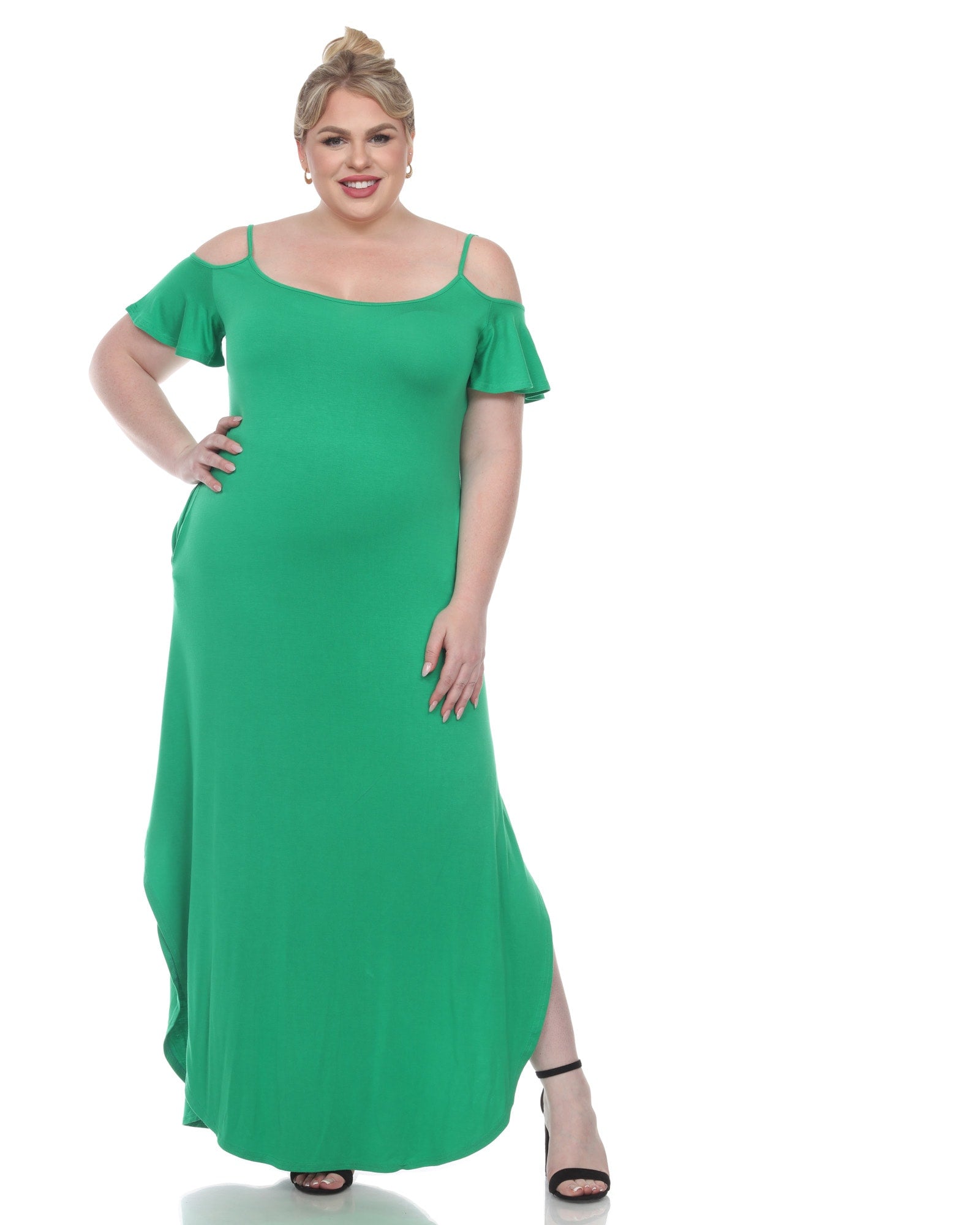 Green Plus-Size Sleeveless Maxi Dress