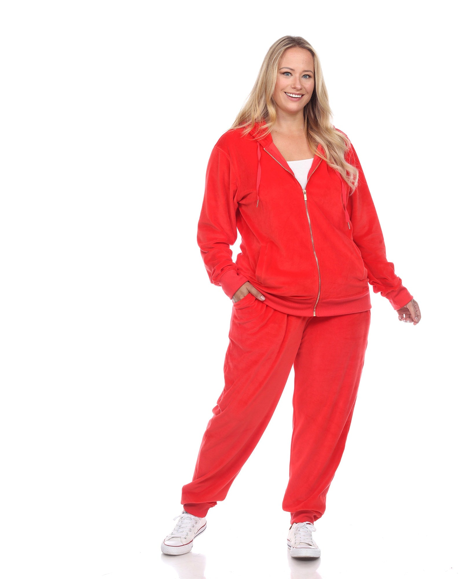 2 Piece Velour Track Suit | Red