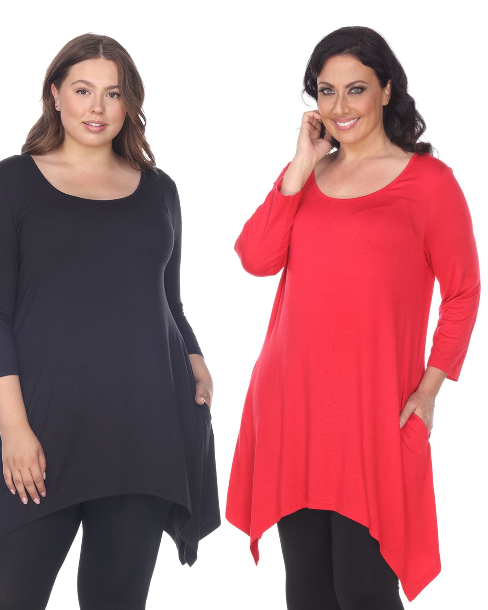 Essential Makayla 2-Pack Tunic Top | Navy Red