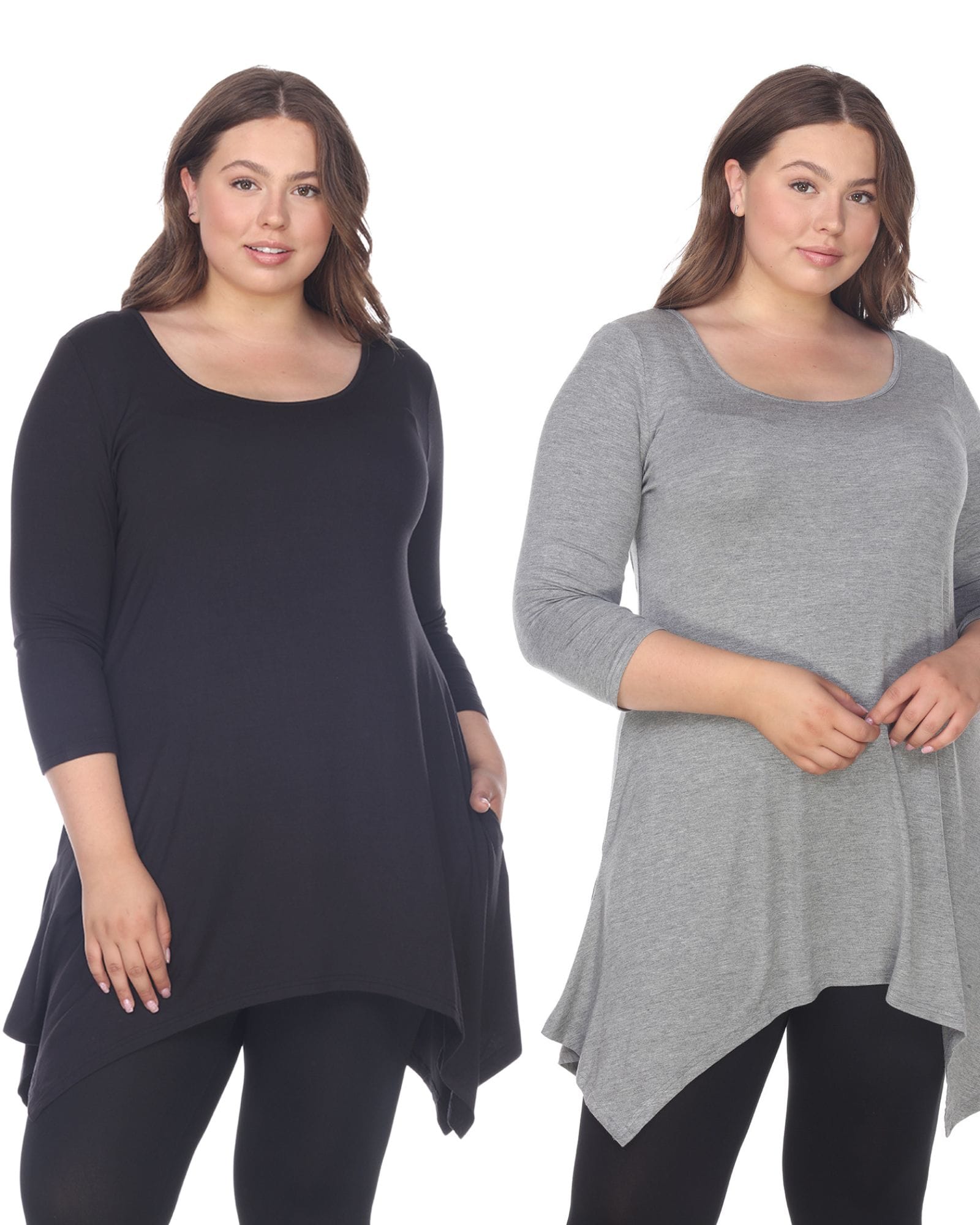 Essential Makayla 2-Pack Tunic Top | Navy Charcoal