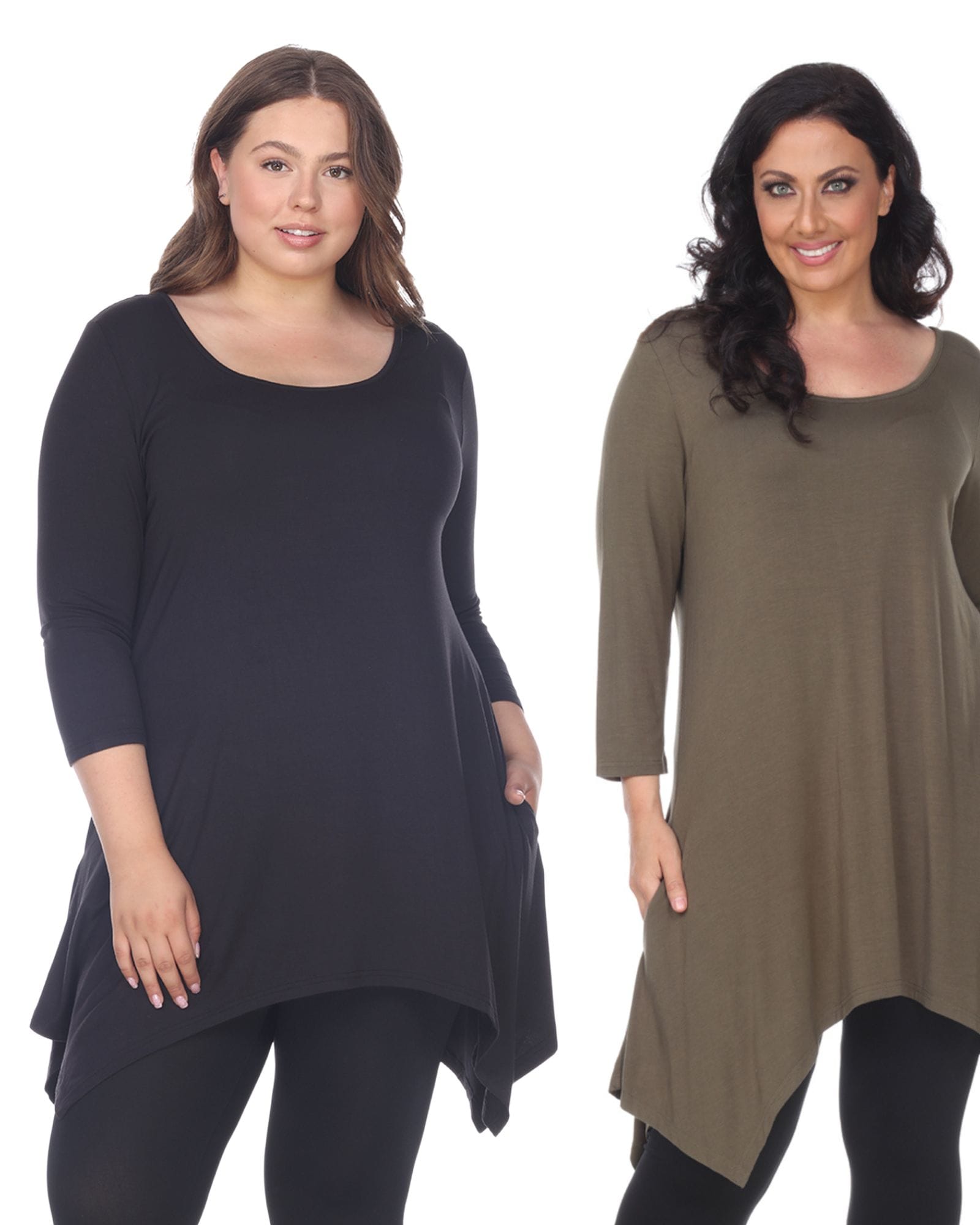 Essential Makayla 2-Pack Tunic Top | Navy Olive